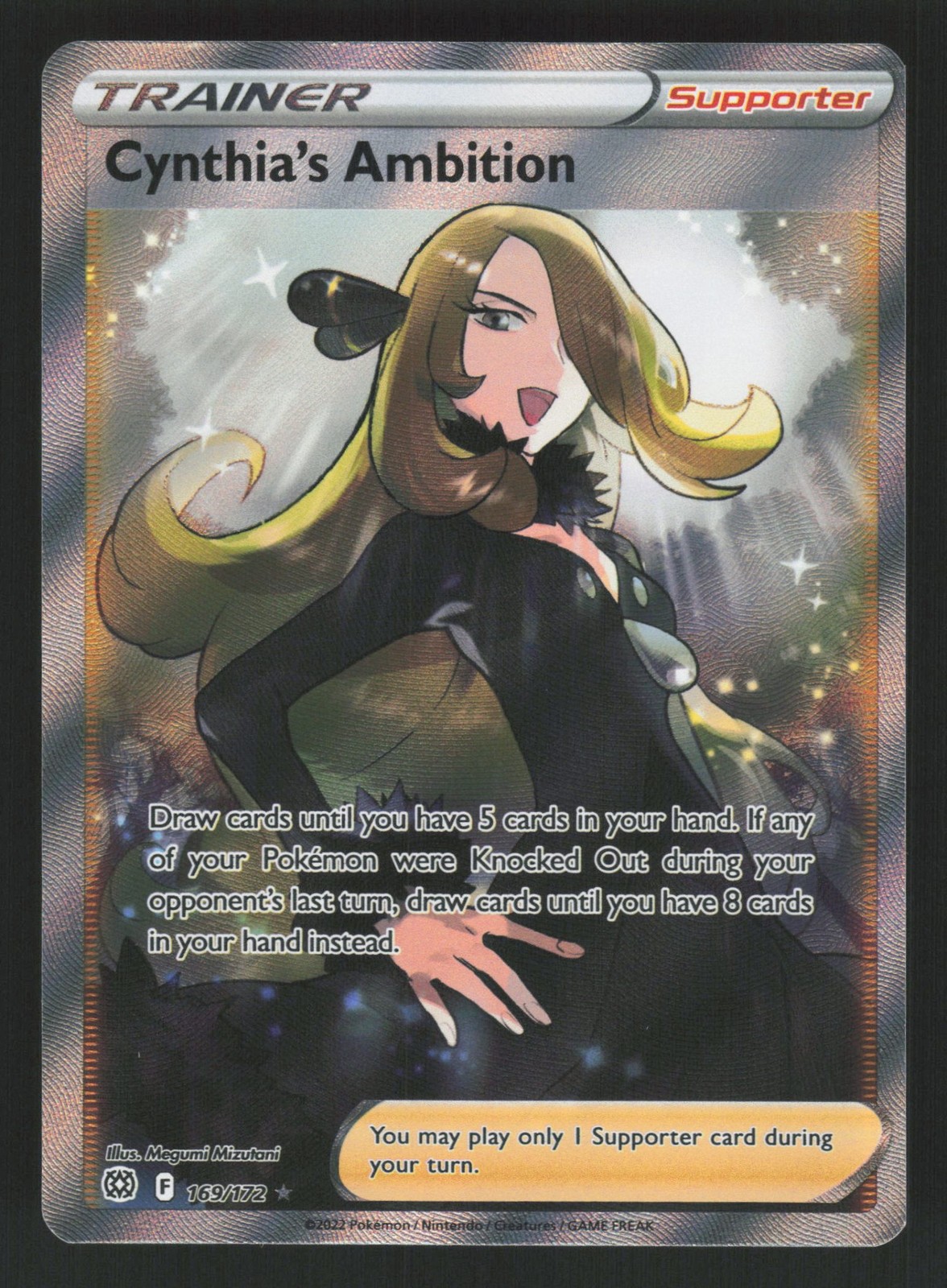 English NM Cynthia's Ambition (Full Art) 169/172 SWSH09 Holofoil Pokemon
