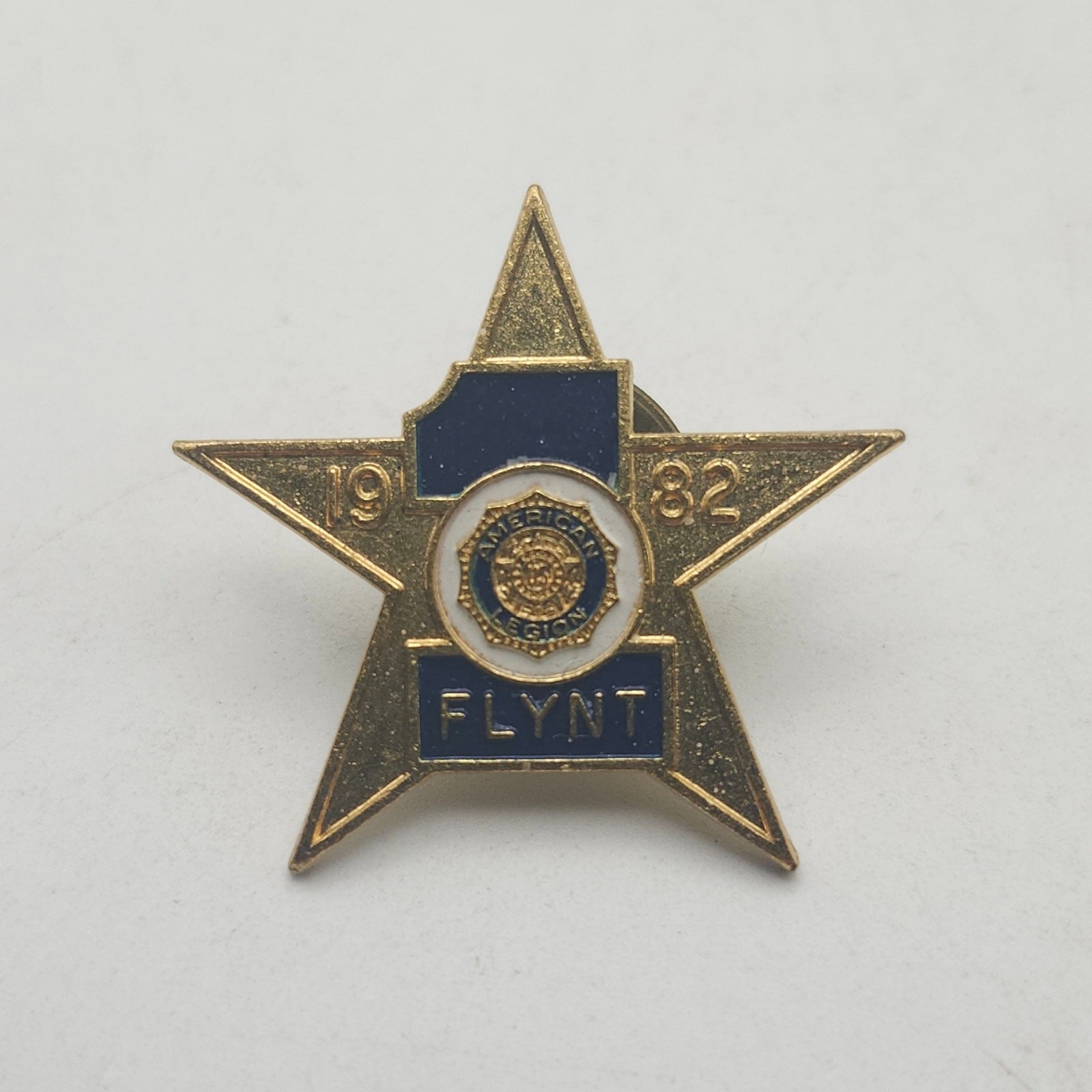 1982 Flynt American Legion Star Lapel Pin Vintage Michigan Gold Enamel Badge 1982 Flynt American Legion Star Lapel Pin Vintage Michigan Gold Enamel Badge