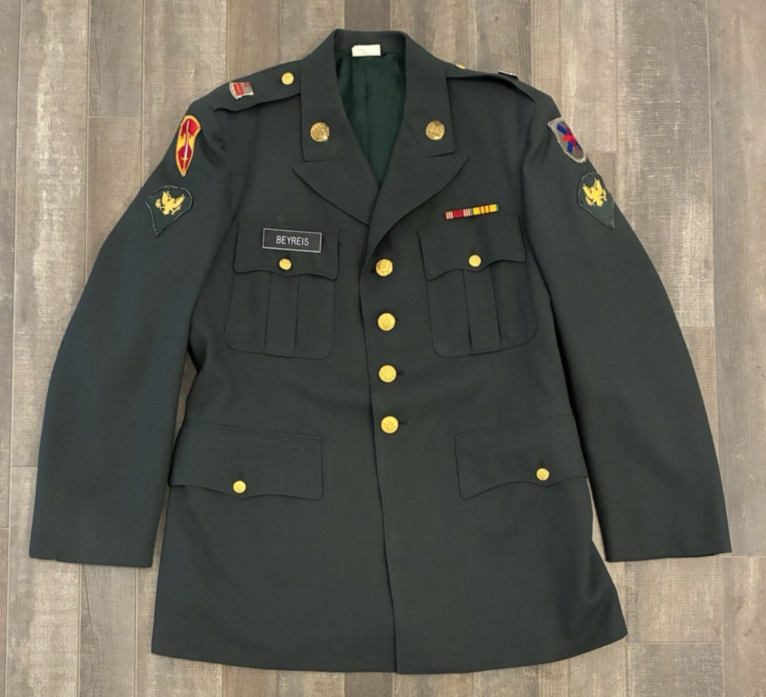 Vintage 1967 Vietnam US Army Class A Green Uniform MACV 8th Inf Set 42R 38x32