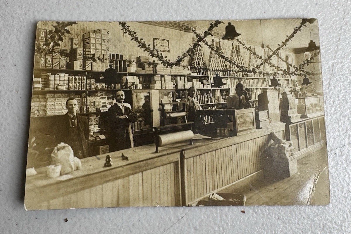 VTG Real Photo  People in General Store Grocery Business Occupational Postcard