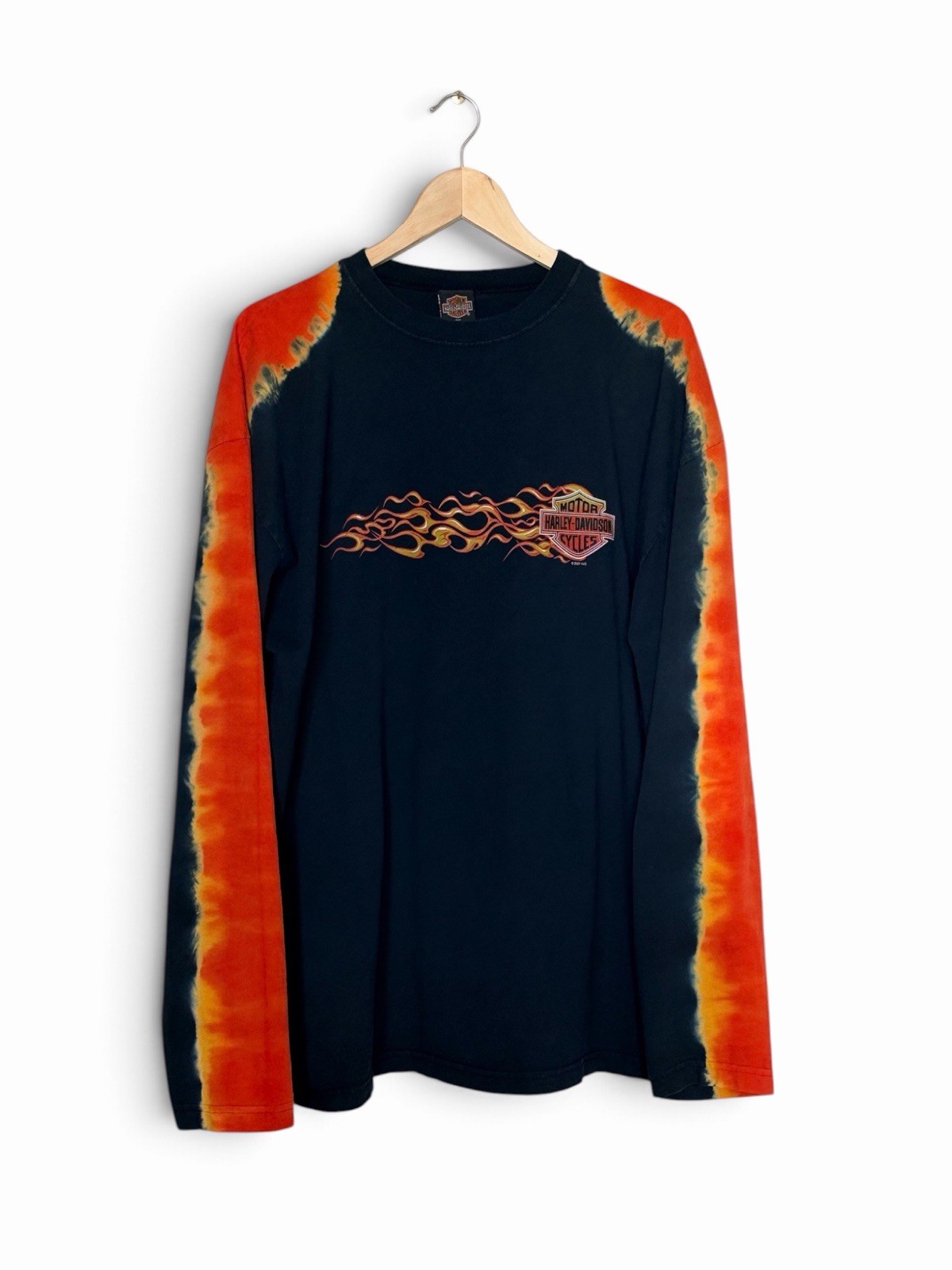 Vintage Harley Davidson 2001 Flames T Shirt Hells Canyon Lewiston Idaho 2XL