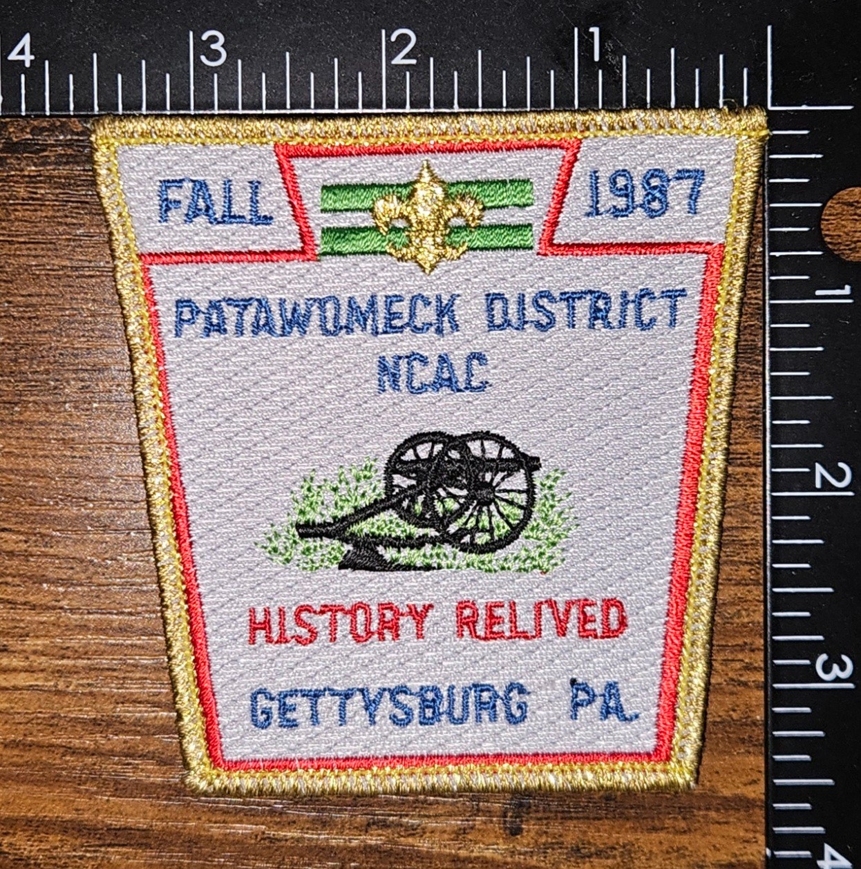 National Capital Area NCAC Patawomeck District Gettsyburg PA Fall 1987 BSA Patch
