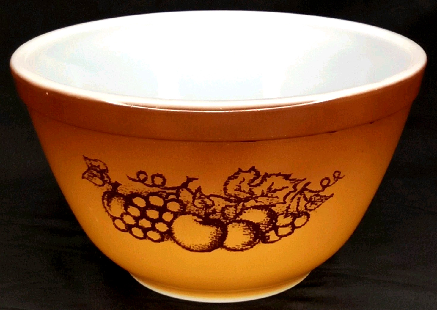 Vintage 1970s Pyrex Glass Old Orchard 401 Mixing Bowl Made In USA