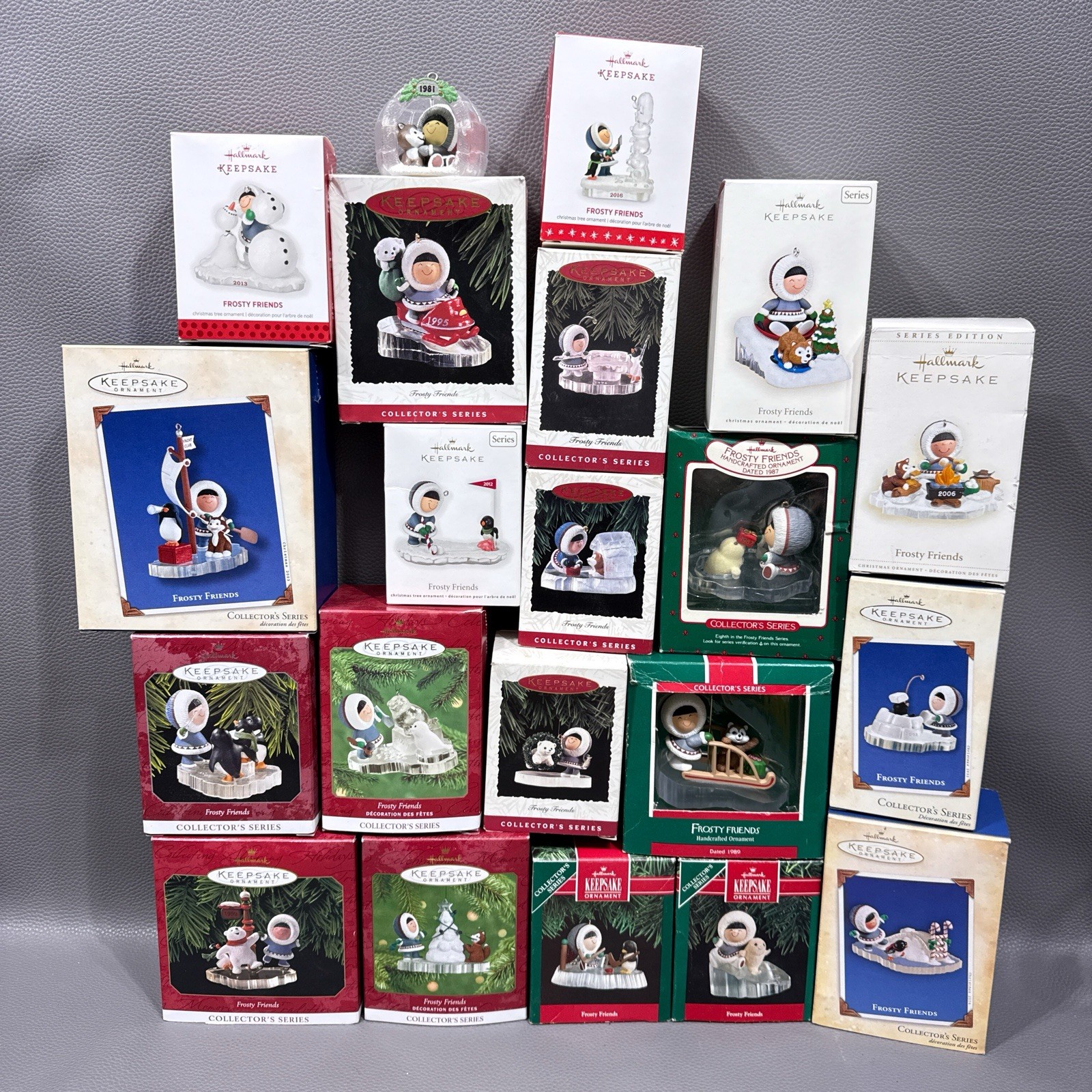 Vintage Lot Of 21 Hallmark Frosty Friends Ornaments From 1981 Onward Christmas