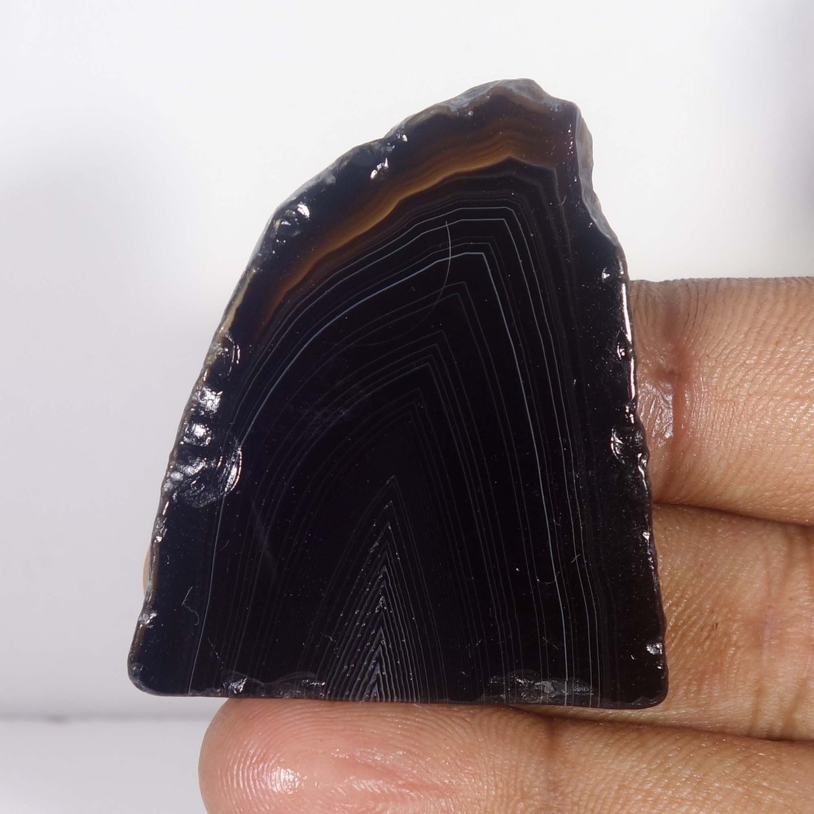 Top Quality 94.50 Cts Natural Black Banded Agate Guasha Crystal Rough Gemstone