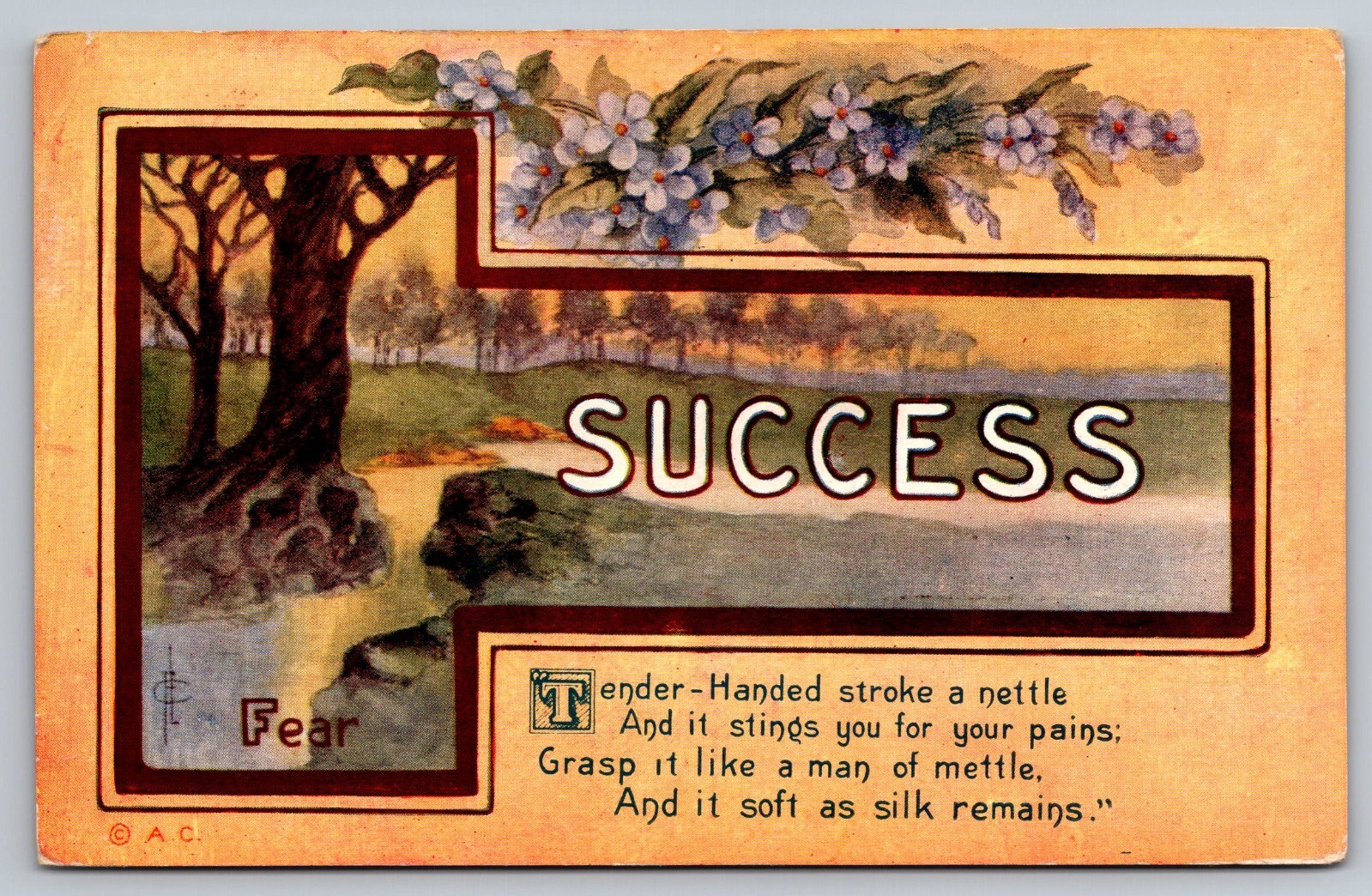 Postcard A 618, Success, a unique card that I was unable to trace.