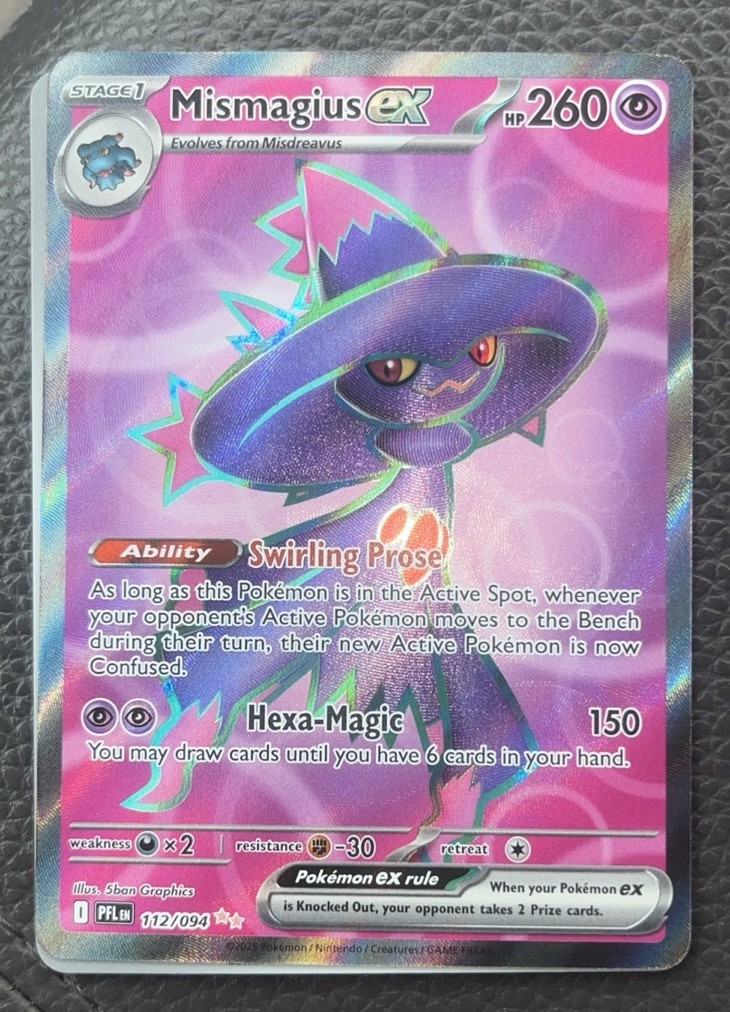 NM Mismagius ex Full Art Pokémon Phantasmal Flames 112/094 READY TO GRADE NM Mismagius ex Full Art Pokémon Phantasmal Flames 112/094 READY TO GRADE