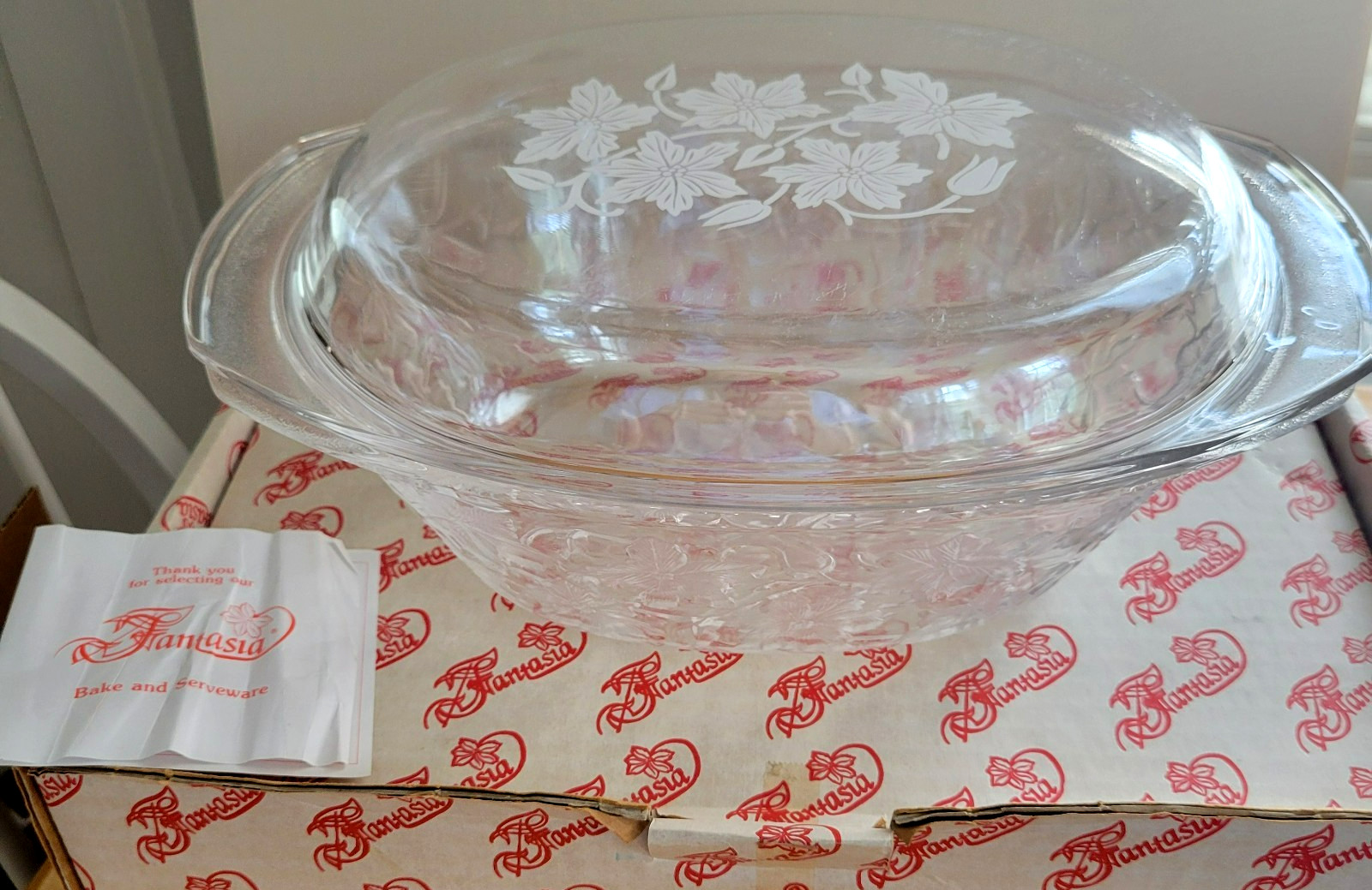 VTG Princess House Fantasia Crystal 3 QT Covered Casserole Baking Dish #529 VTG Princess House Fantasia Crystal 3 QT Covered Casserole Baking Dish #529