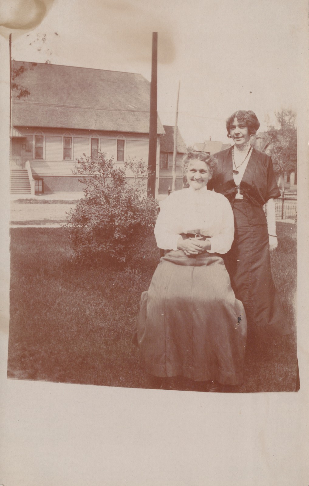 RPPC Two Women Outdoors Portrait Real Photo Postcard ca 1910s Divided Back