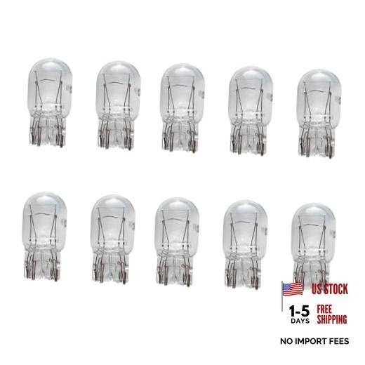 10PCS 7443 Bulb, Car Brake Lights, 1891/7443 12V 21/5W Quartz Glass White