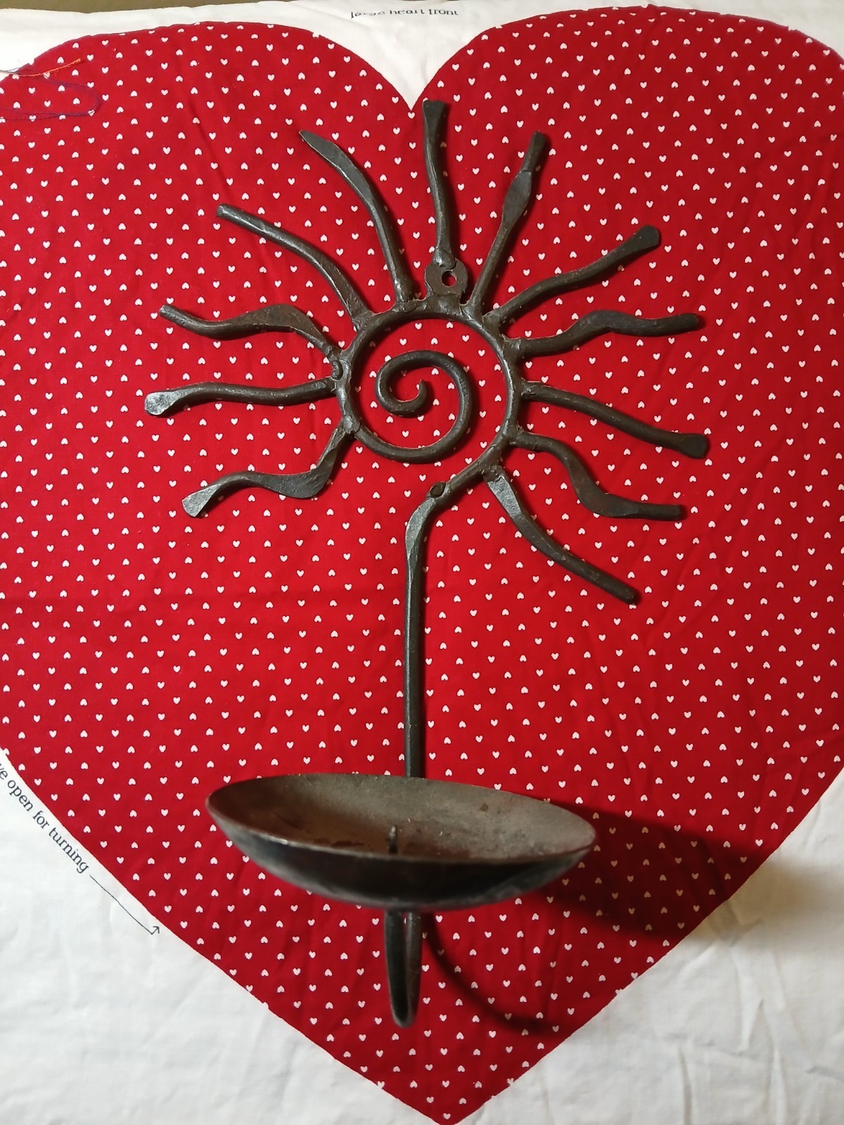 Vintage Pier One Sun Spiral Wrought Iron Candle Holder Wall Decor Black