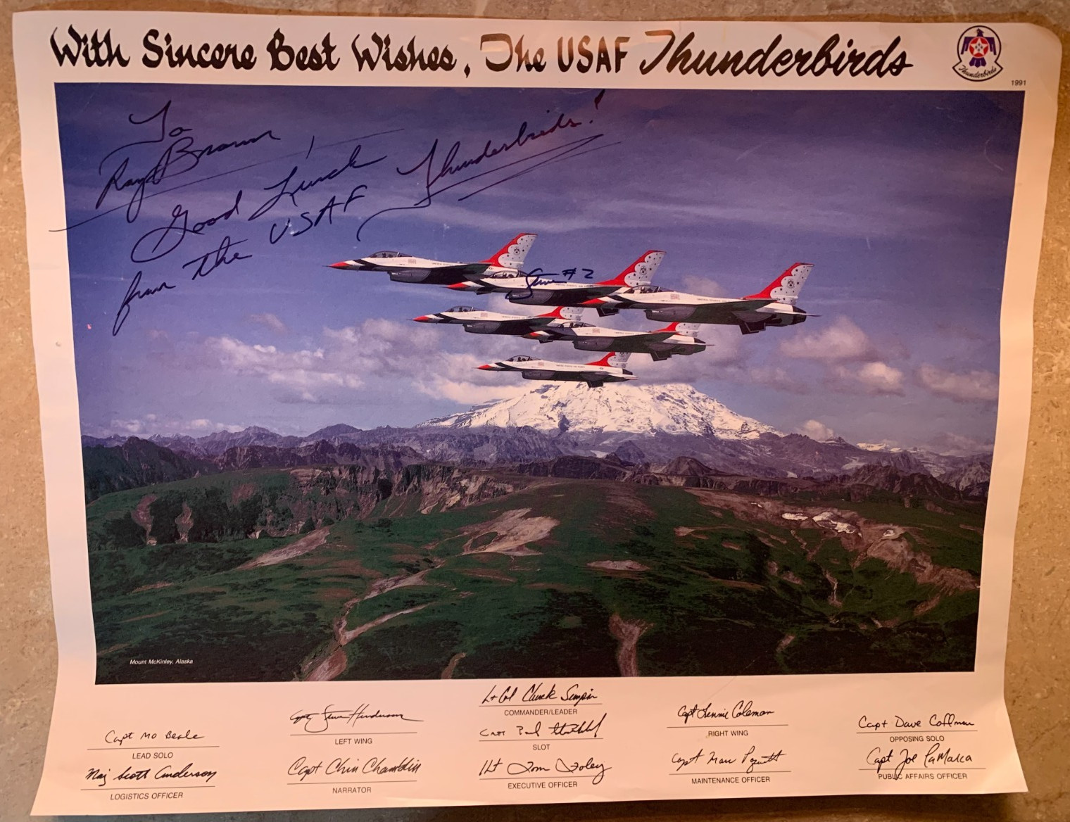 In Person signed USAF Thunderbirds Signed Jet Aircraft, Multi-Signature