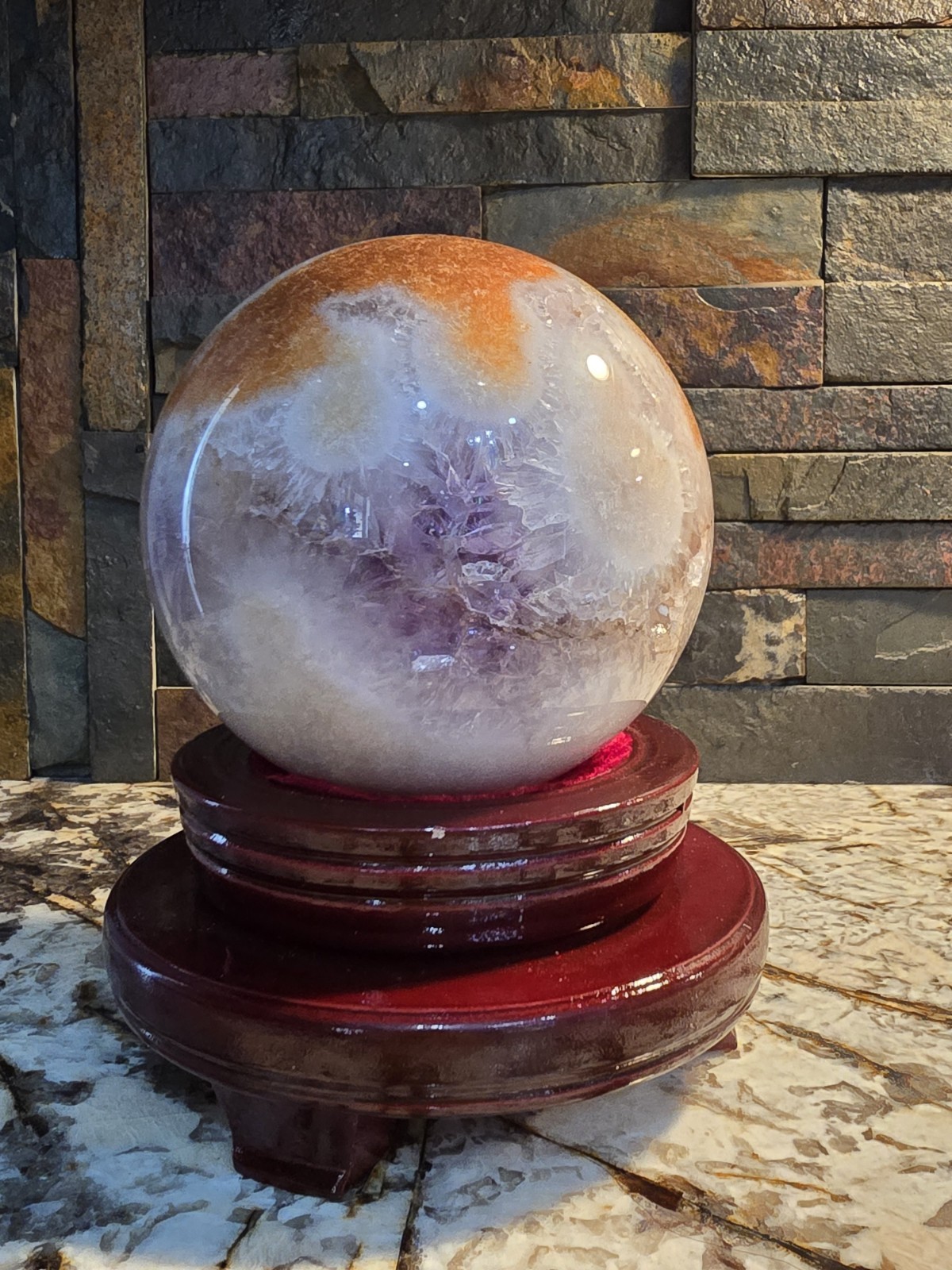 5.7 lbs Superb Quality Natural amethyst Crystal Sphere Reiki Healing 5.7 lbs Superb Quality Natural amethyst Crystal Sphere Reiki Healing