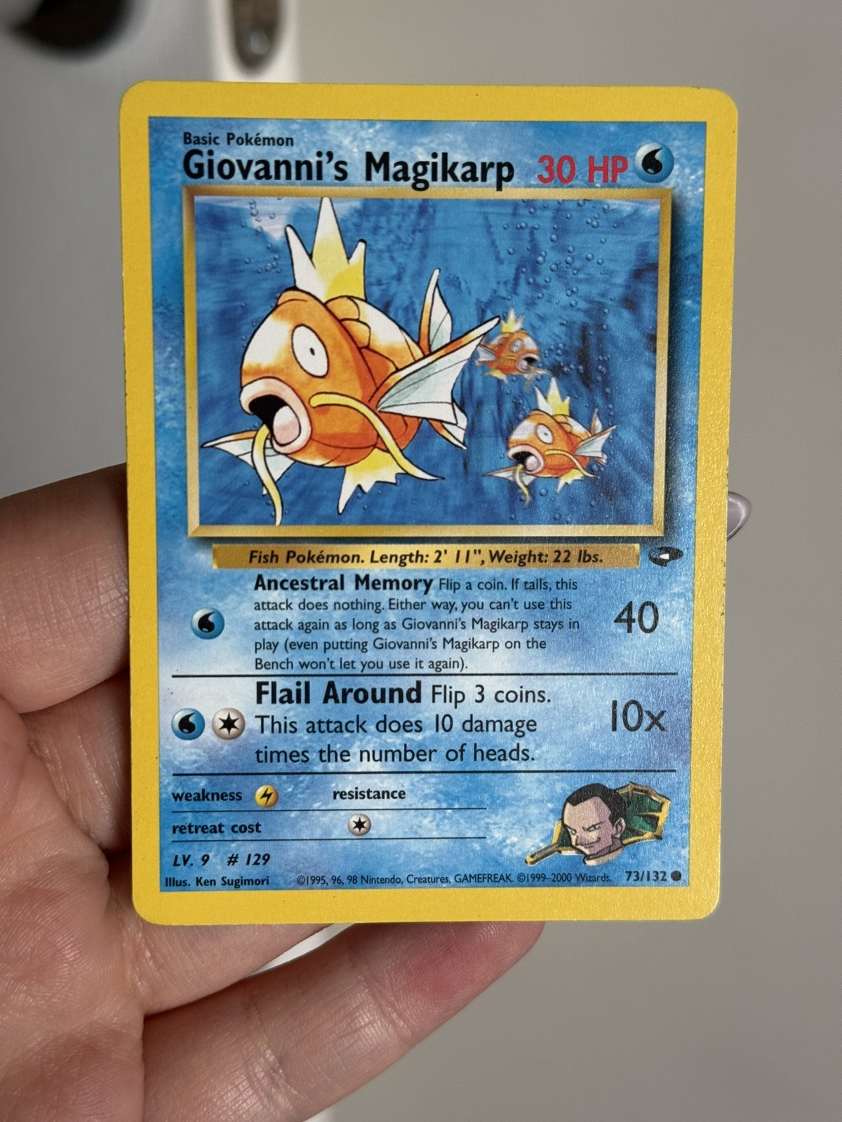 Pokémon TCG - Giovanni\'s Magikarp 73/132 - Gym Challenge Set - Vintage 1999 Pokémon TCG - Giovanni\'s Magikarp 73/132 - Gym Challenge Set - Vintage 1999