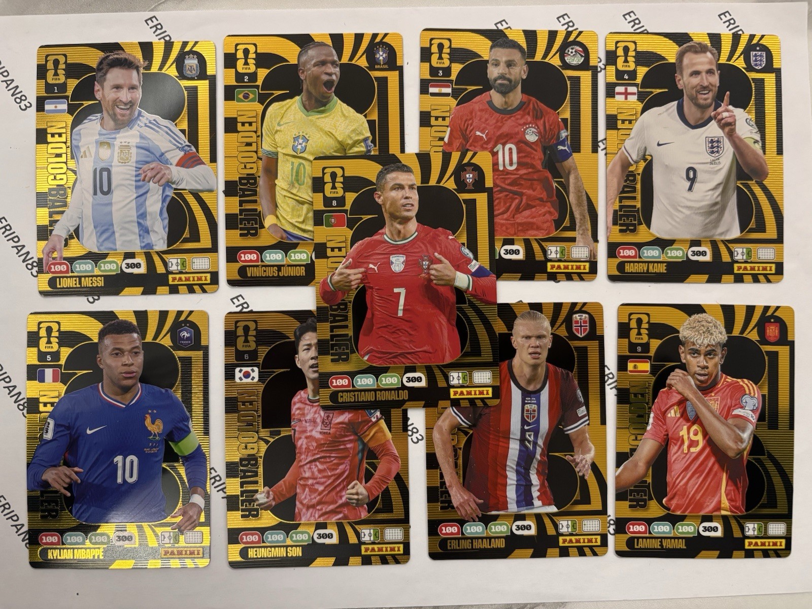 FIFA World Cup 2026 Panini Golden Baller Set X 9 Adrenalyn xL FIFA World Cup 2026 Panini Golden Baller Set X 9 Adrenalyn xL