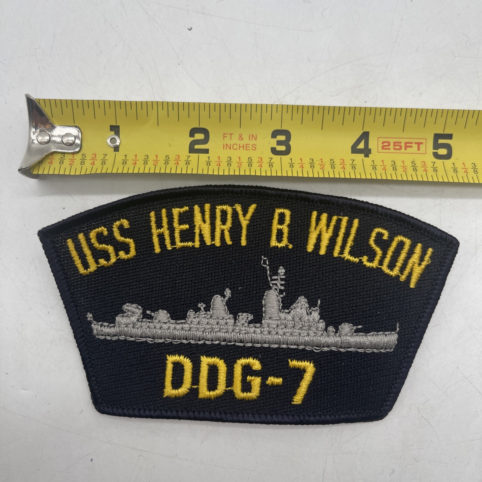 Vintage U.S. Navy USS HENRY B. WILSON DDG-7 Naval Ship Patch Cap Shoulder 5” Vintage U.S. Navy USS HENRY B. WILSON DDG-7 Naval Ship Patch Cap Shoulder 5”