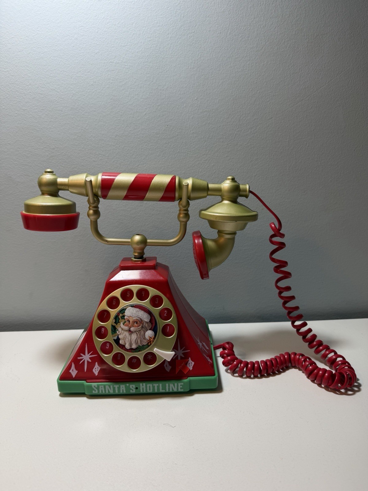 Gemmy Santa's Holiday Hotline Christmas Talking Rotary Phone Telephone Works