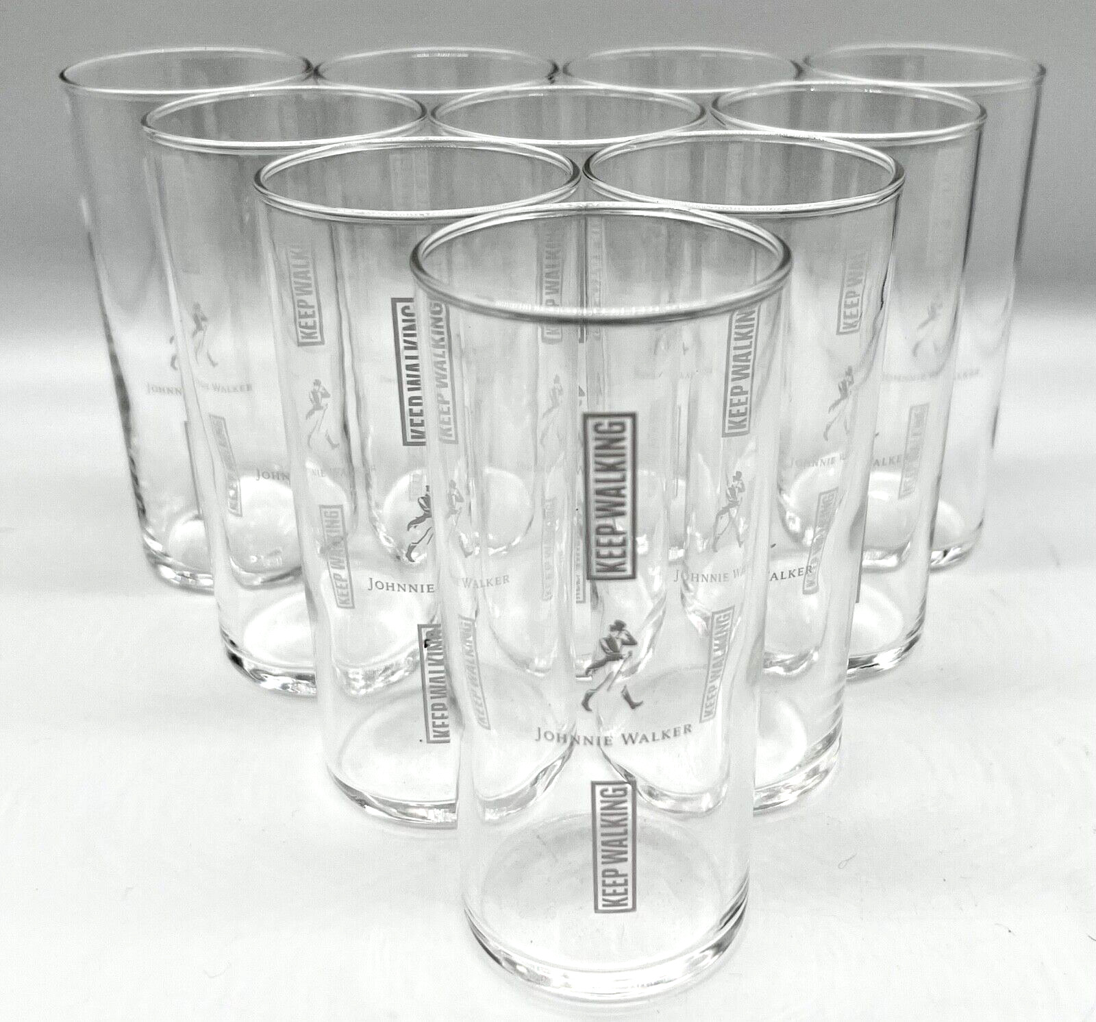 SET OF 10 JOHNNIE WALKER LOGO HIGHBALL GLASSES; \