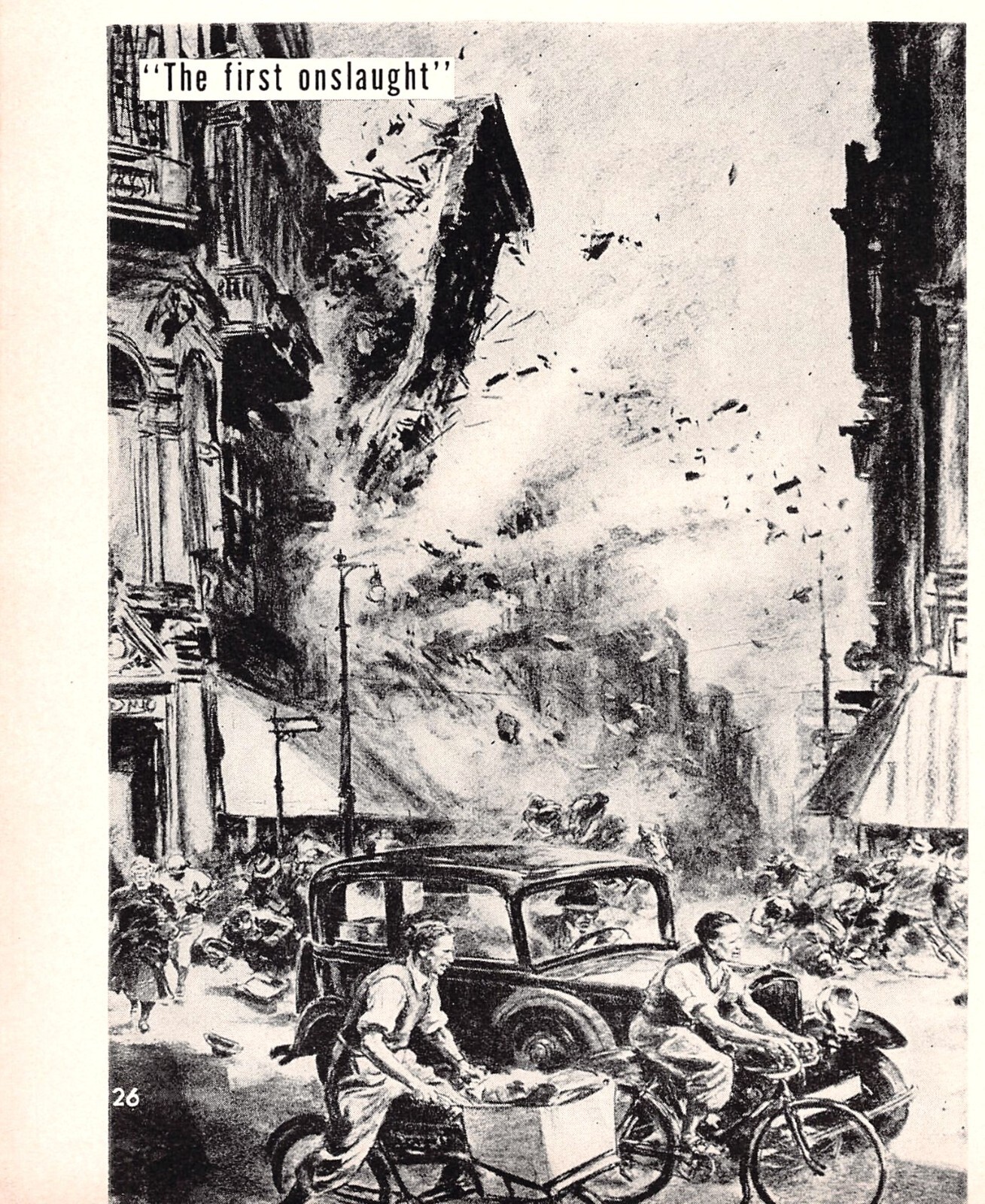 Theo Matejko Ink Pen Drawing The First Onslaught 5.25
