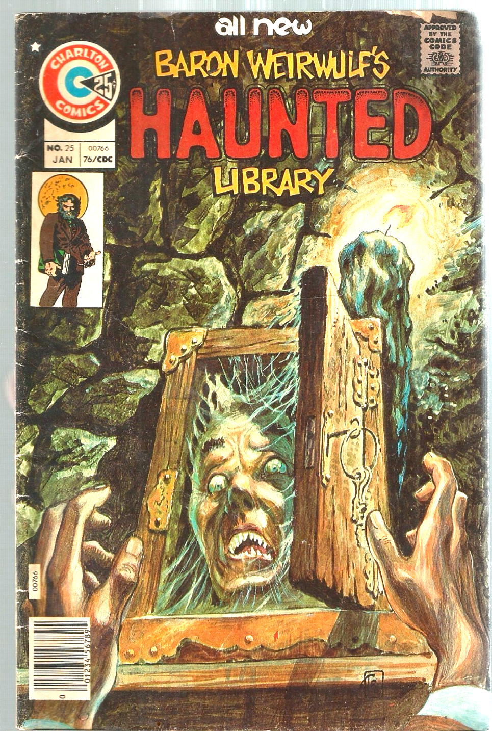 Charlton Baron Weirwulf’s HAUNTED LIBRARY #25 1976 Tom Sutton Art