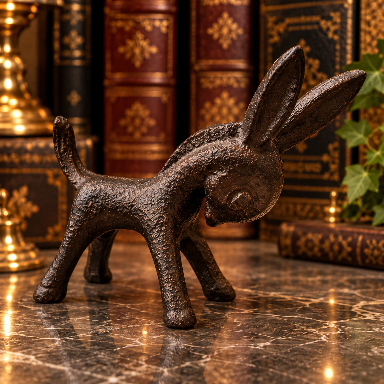 Vintage Cast Iron Donkey Antique Doorstop or Paperweight VTG Patina