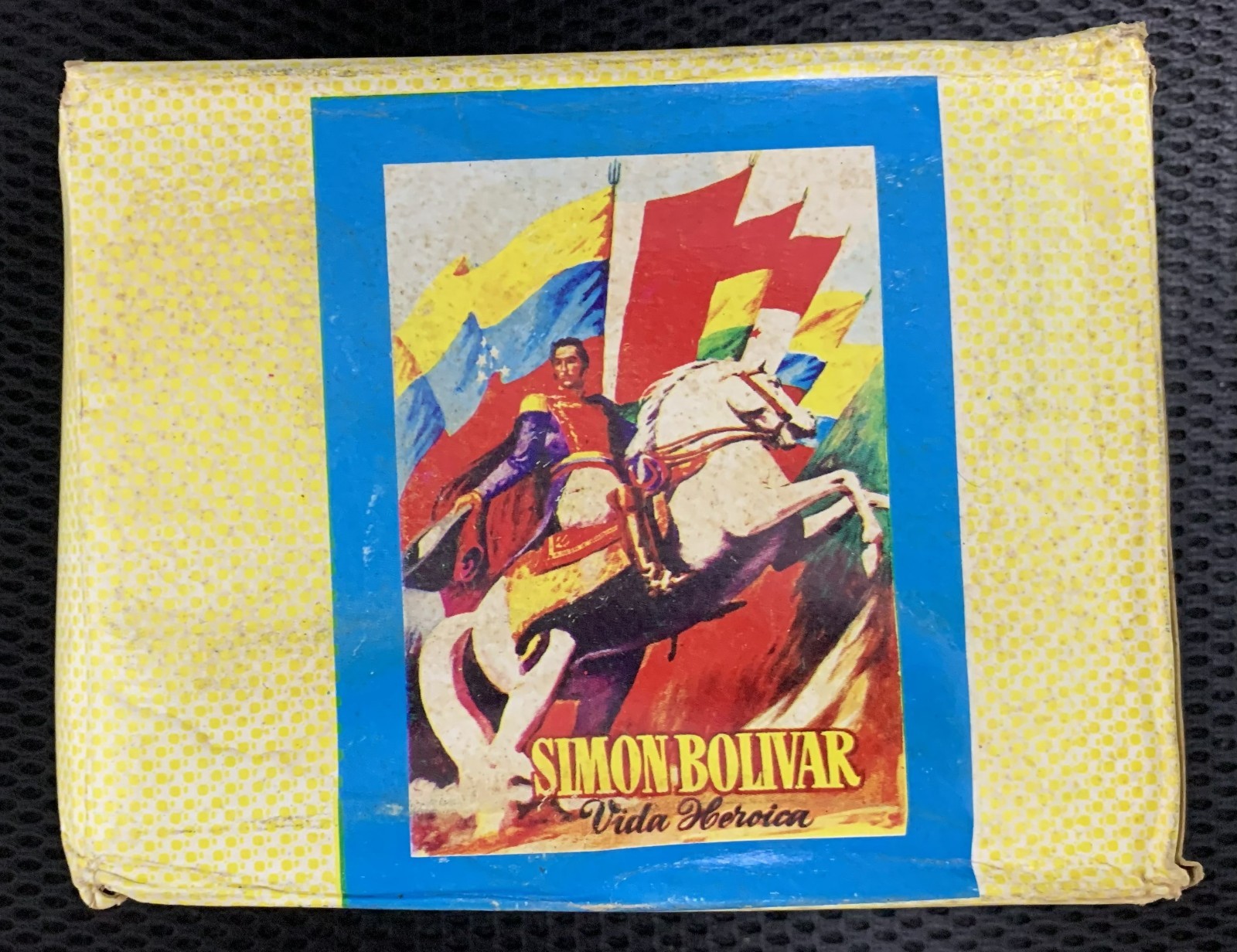 1980s VENEZUELA REYAUCA SIMON BOLIVAR VIDA HEROICA STICKER DISPLAY BOX SEALED