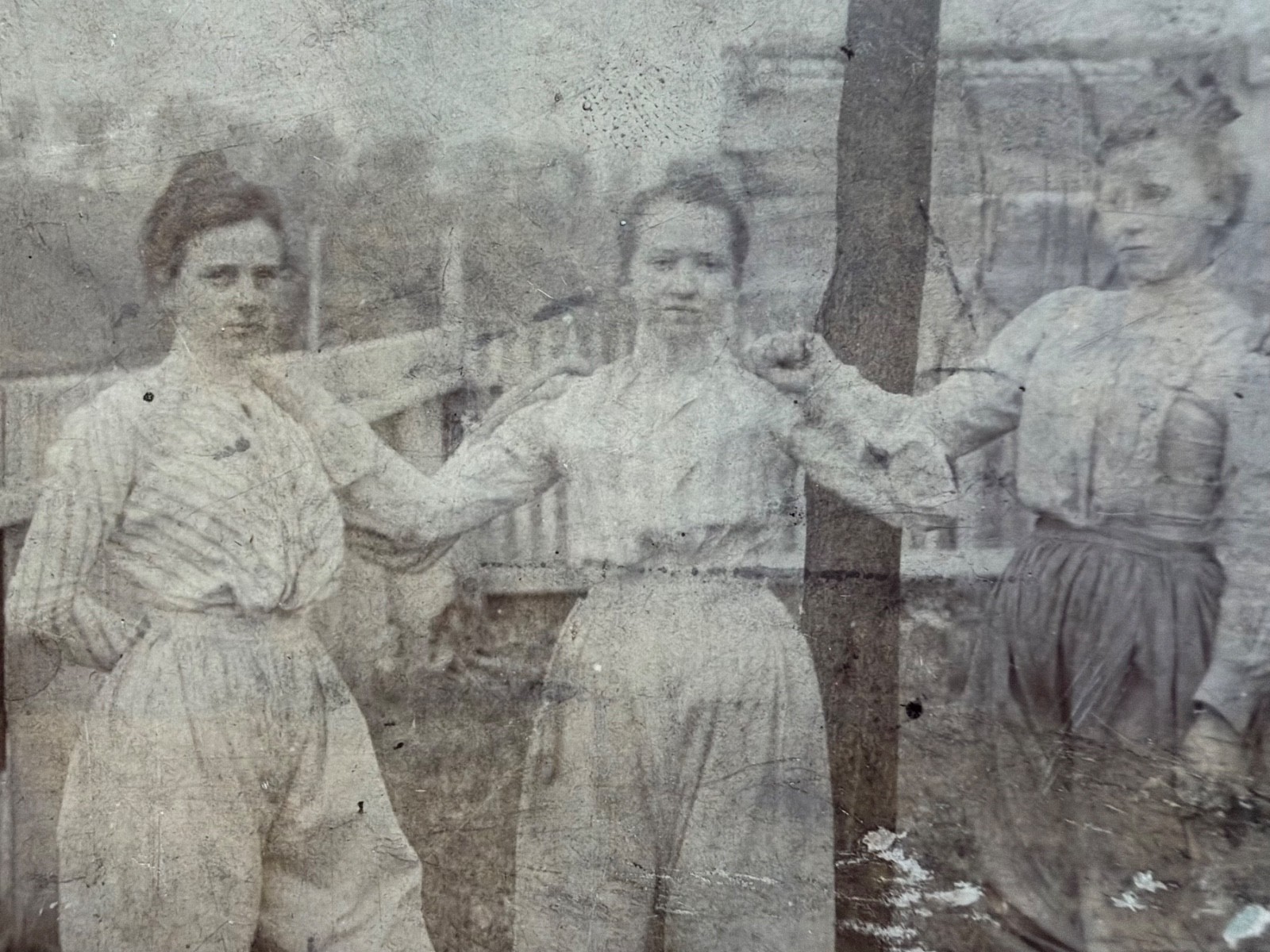 Antique Mounted Photo Women in Knickerbocker Sport Pants Pantaloons Early 1900s Antique Mounted Photo Women in Knickerbocker Sport Pants Pantaloons Early 1900s