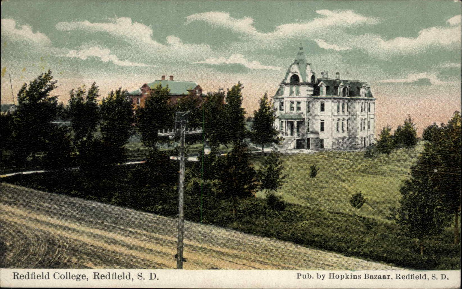 Redfield SD South Dakota Redfield College c1900-20s Vintage Postcard