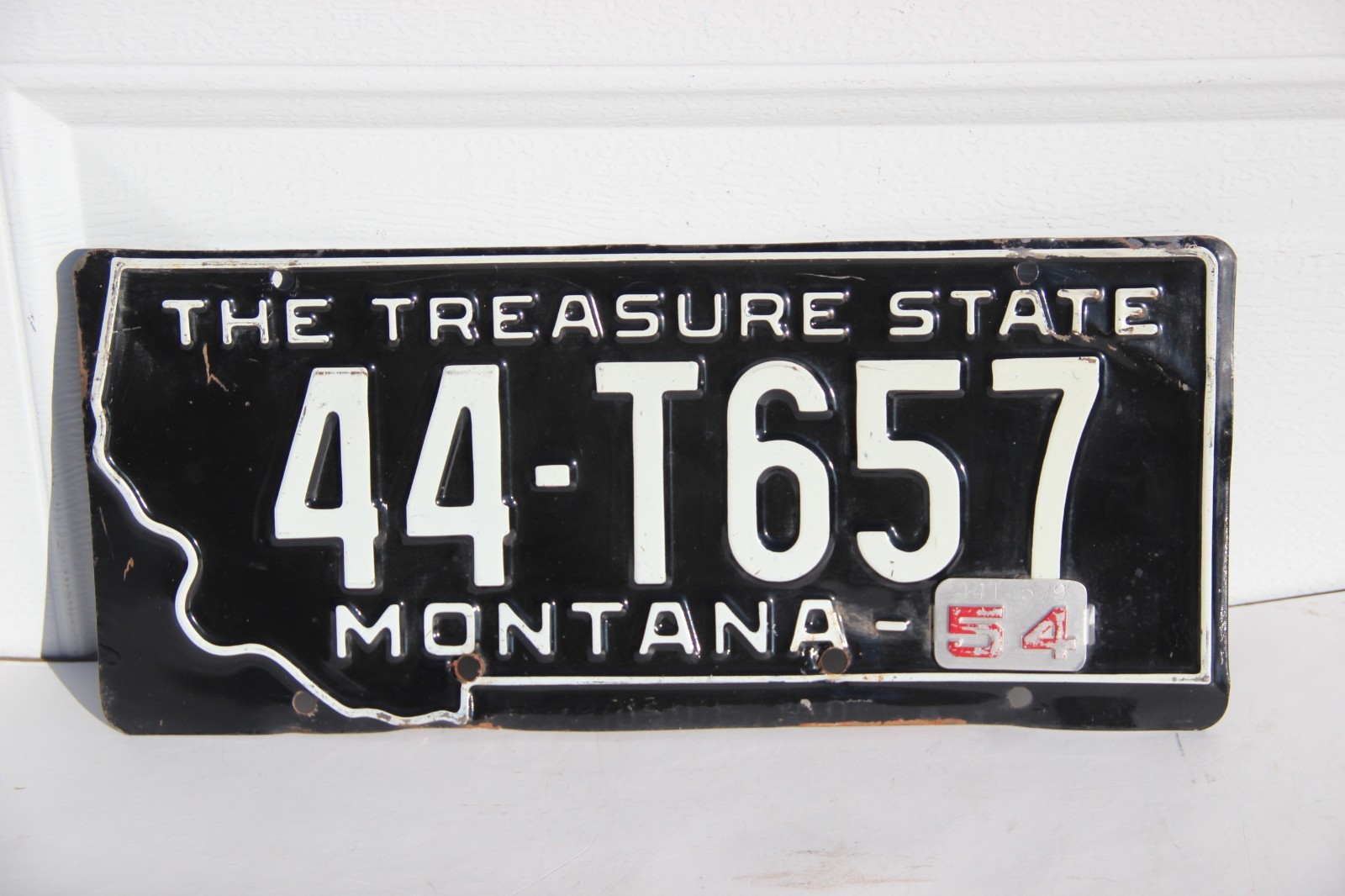 1954 Montana License Plate 44-T657 Wheatland County Harlowton Prison Made 1954 Montana License Plate 44-T657 Wheatland County Harlowton Prison Made