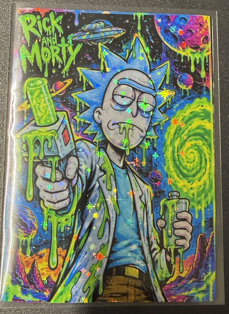 Rick and Morty refractor Custom Art Card