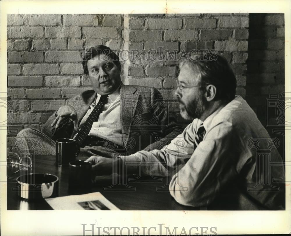 1980 Press Photo Brothers Carley, David and James in Milwaukee Office