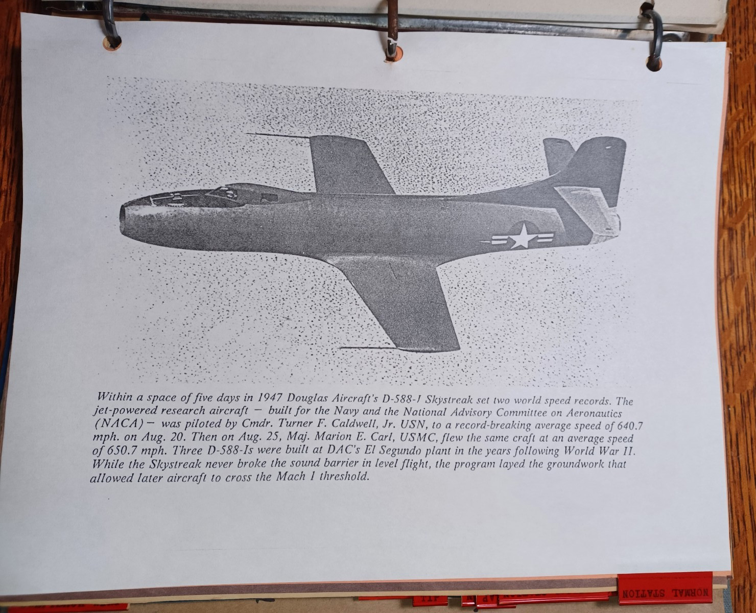1947 D-588-1 Skystreak Blueprints & Informational Douglas Aircraft Book JRR53 1947 D-588-1 Skystreak Blueprints & Informational Douglas Aircraft Book JRR53