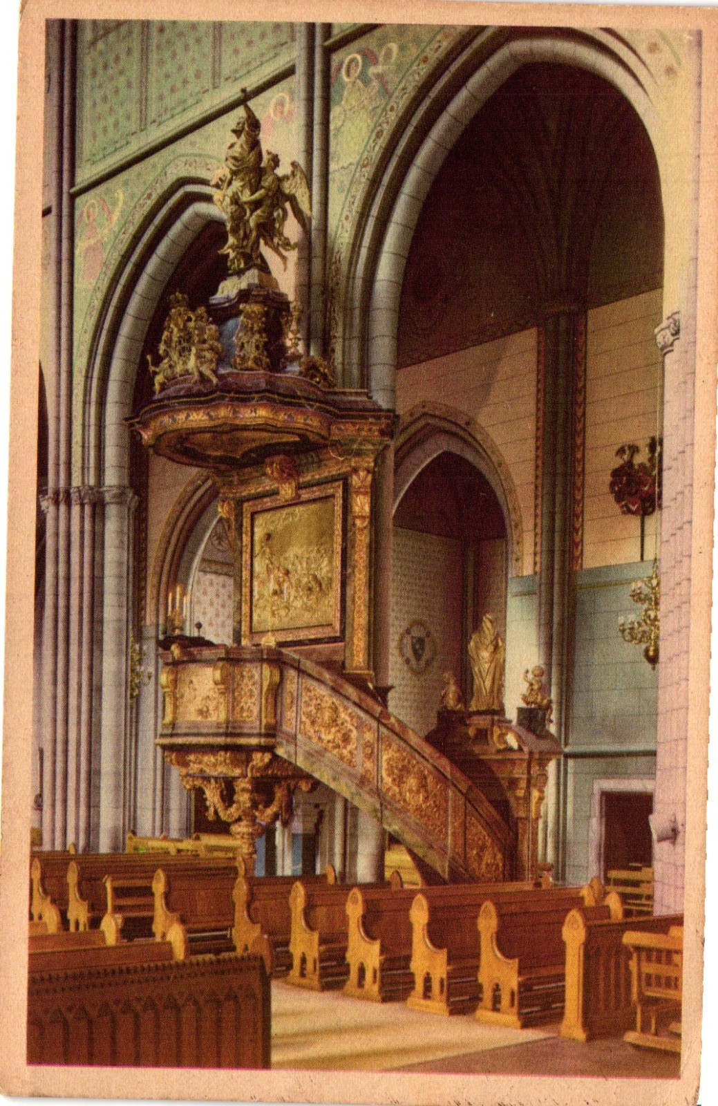 Vintage 1954 Predikstolen Uppsala Domkyrka Russian Church Postcard POSTED