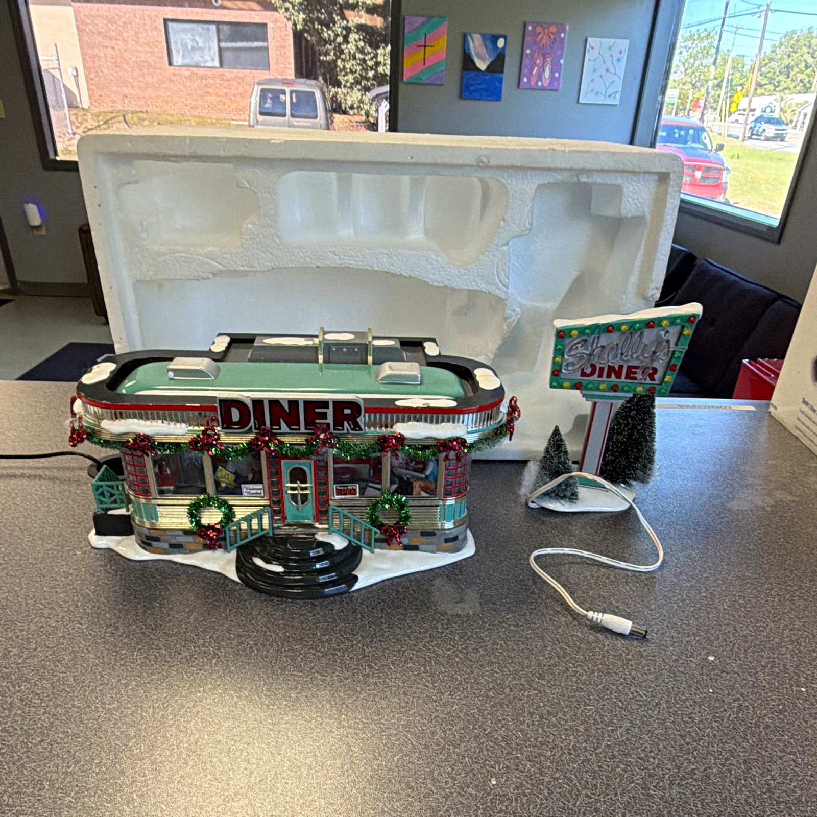 Department 56 Snow Village Shelly's Diner House Illuminated Boxed