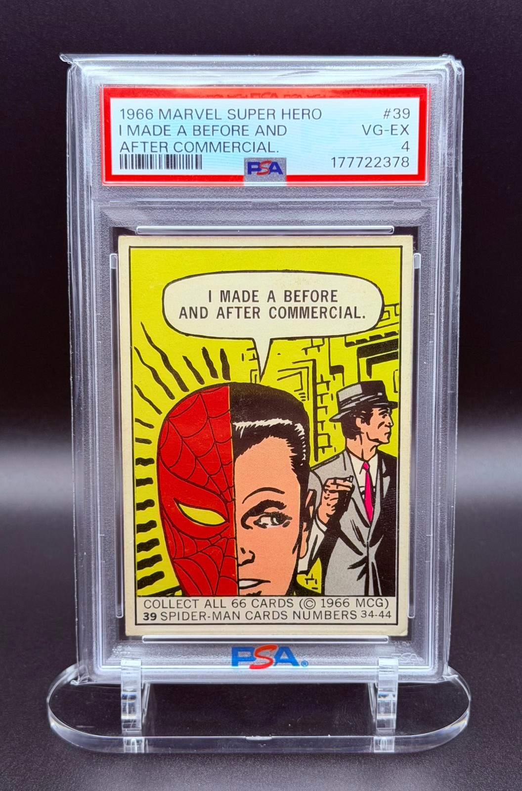 1966 Donruss Marvel Super Heroes 39 Spider-Man ROOKIE SET - PSA 4 - JUST GRADED 1966 Donruss Marvel Super Heroes 39 Spider-Man ROOKIE SET - PSA 4 - JUST GRADED