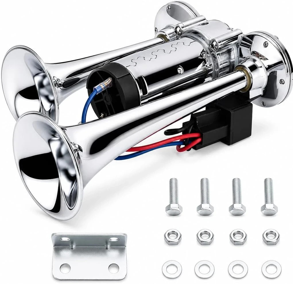 600DB Super Loud Dual Electric Air Horns Kit for Vehicles - with Compressor, App