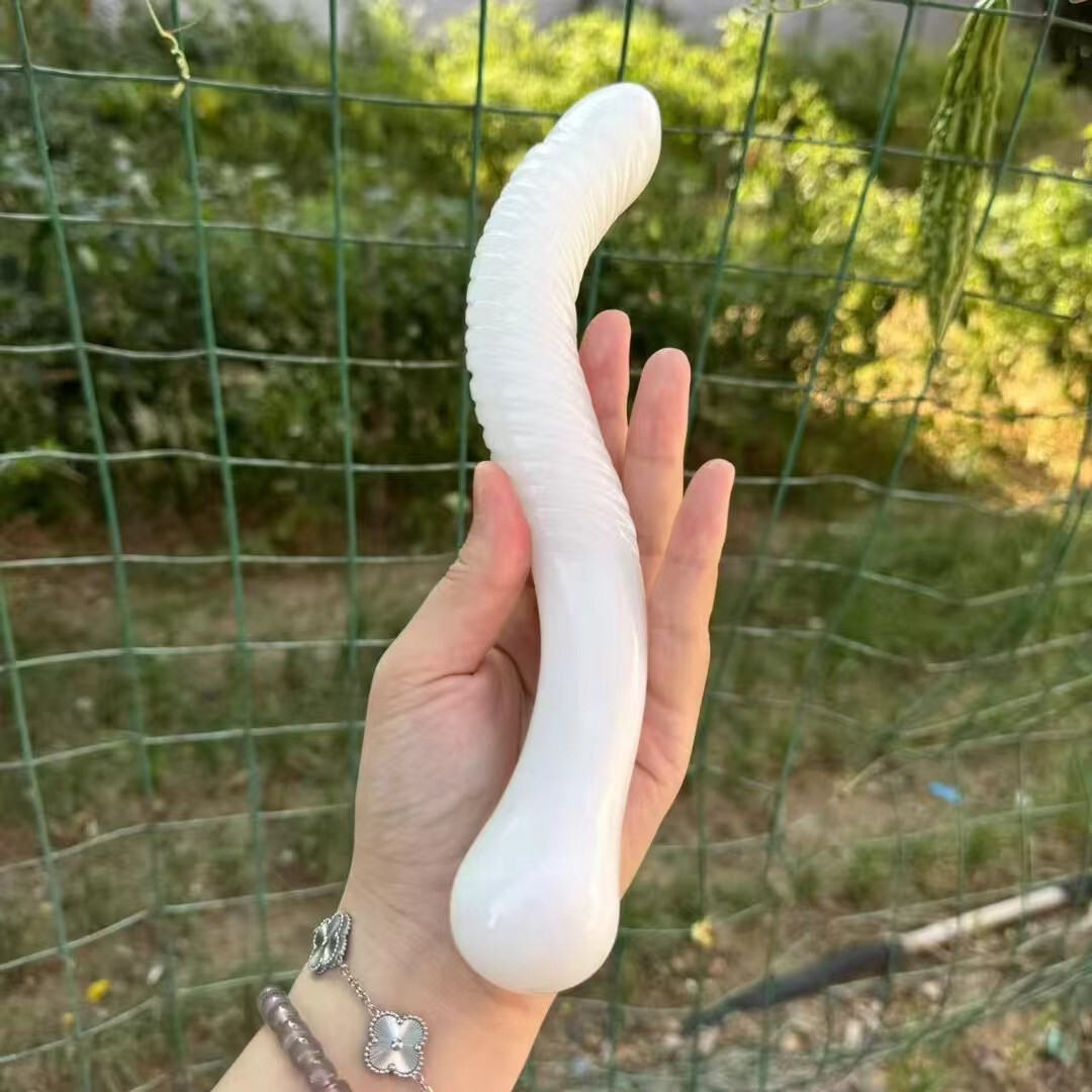 1PC Large Size Natural white marble Quartz Crystal Yoni Massage Stick Reiki gem