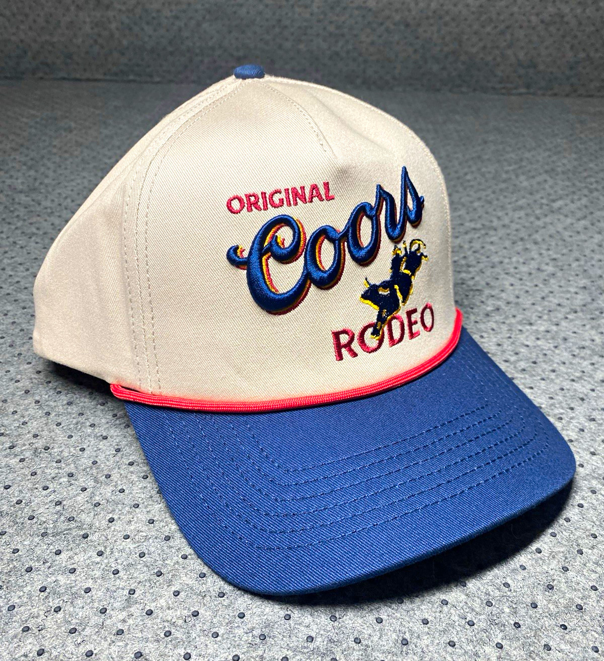 Coors Rodeo Banquet Original Hat/Cap White Blue Snapback  Adj. Rope OSF NWT Nice