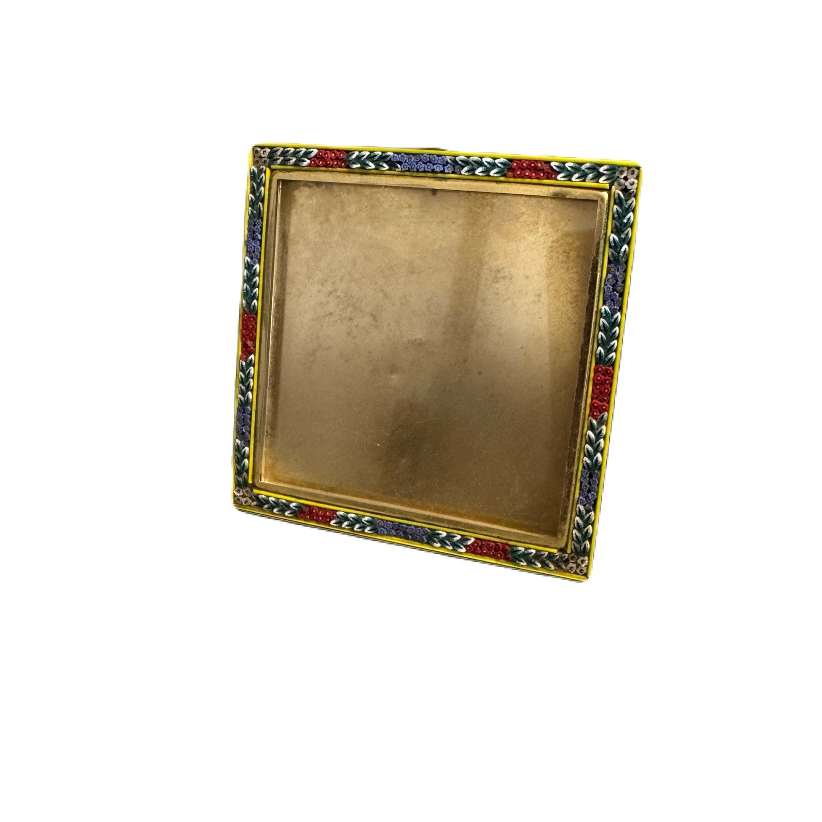 Vintage Italian micro mosaic floral pattern millefiori border collectible frame Vintage Italian micro mosaic floral pattern millefiori border collectible frame
