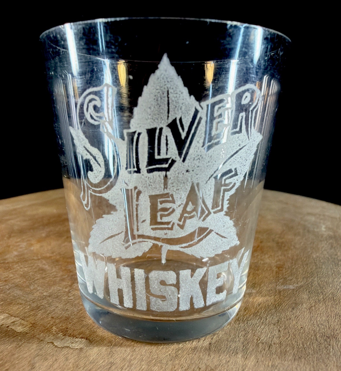 Antique Silver Leaf Whiskey Pre-Prohibition Shot Glass Richmond, VA