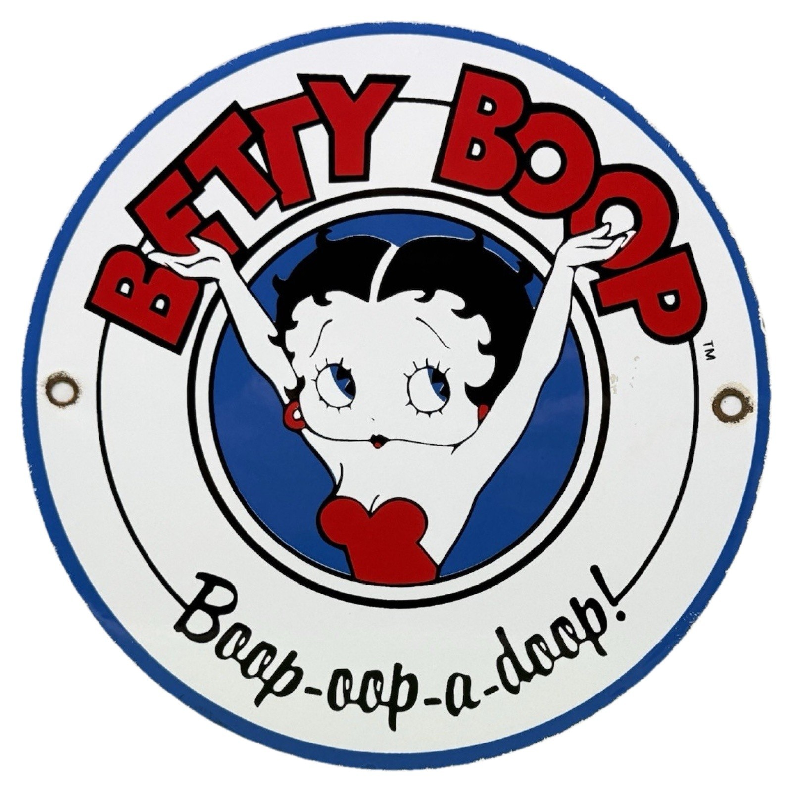 VINTAGE BETTY BOOP PORCELAIN SIGN BOOP-OOP-A-DOOP CARTOON GAME ROOM MAN CAVE