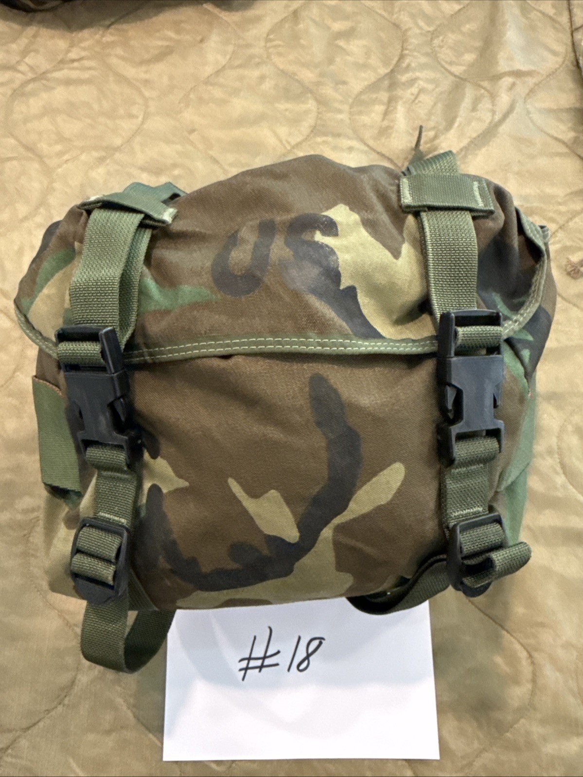 USGI Vintage 90s Woodland Camo Nylon Combat Training Field Buttpack USGI Vintage 90s Woodland Camo Nylon Combat Training Field Buttpack