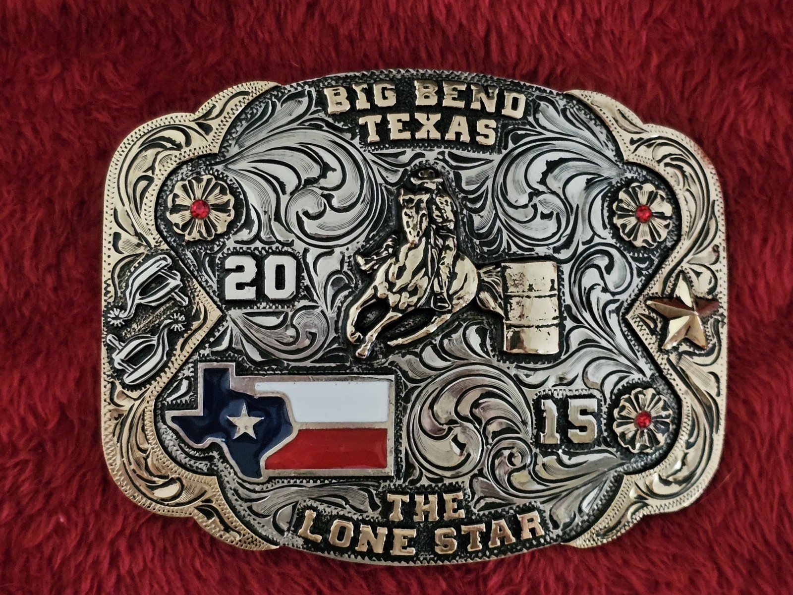 Barrel Racing Champion Rodeo Trophy Buckle☆2015☆X~Treme☆Big Bend Texas☆Rare☆542