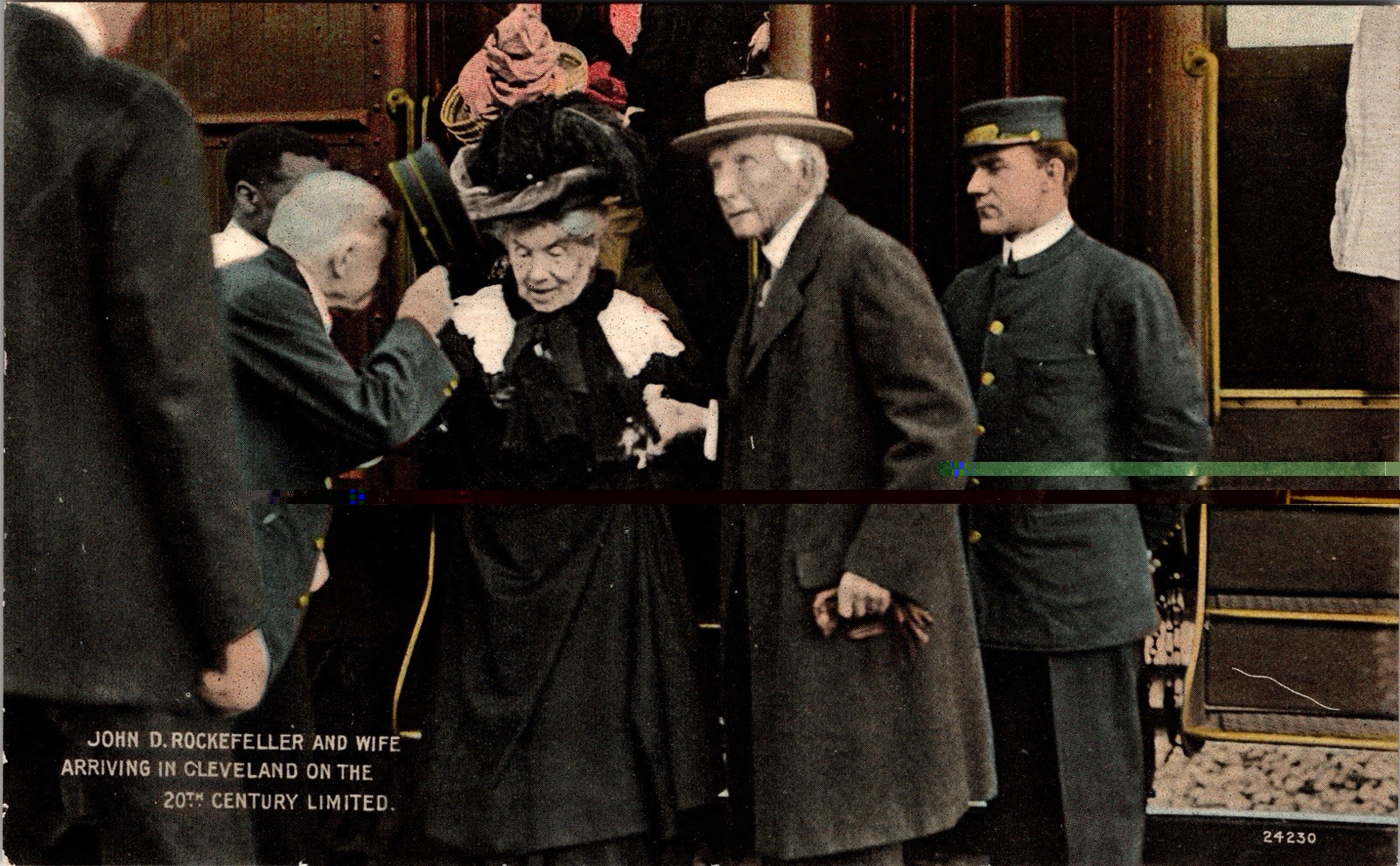 Postcard John D. Rockefeller in Cleveland on the 20th Century Limited Train