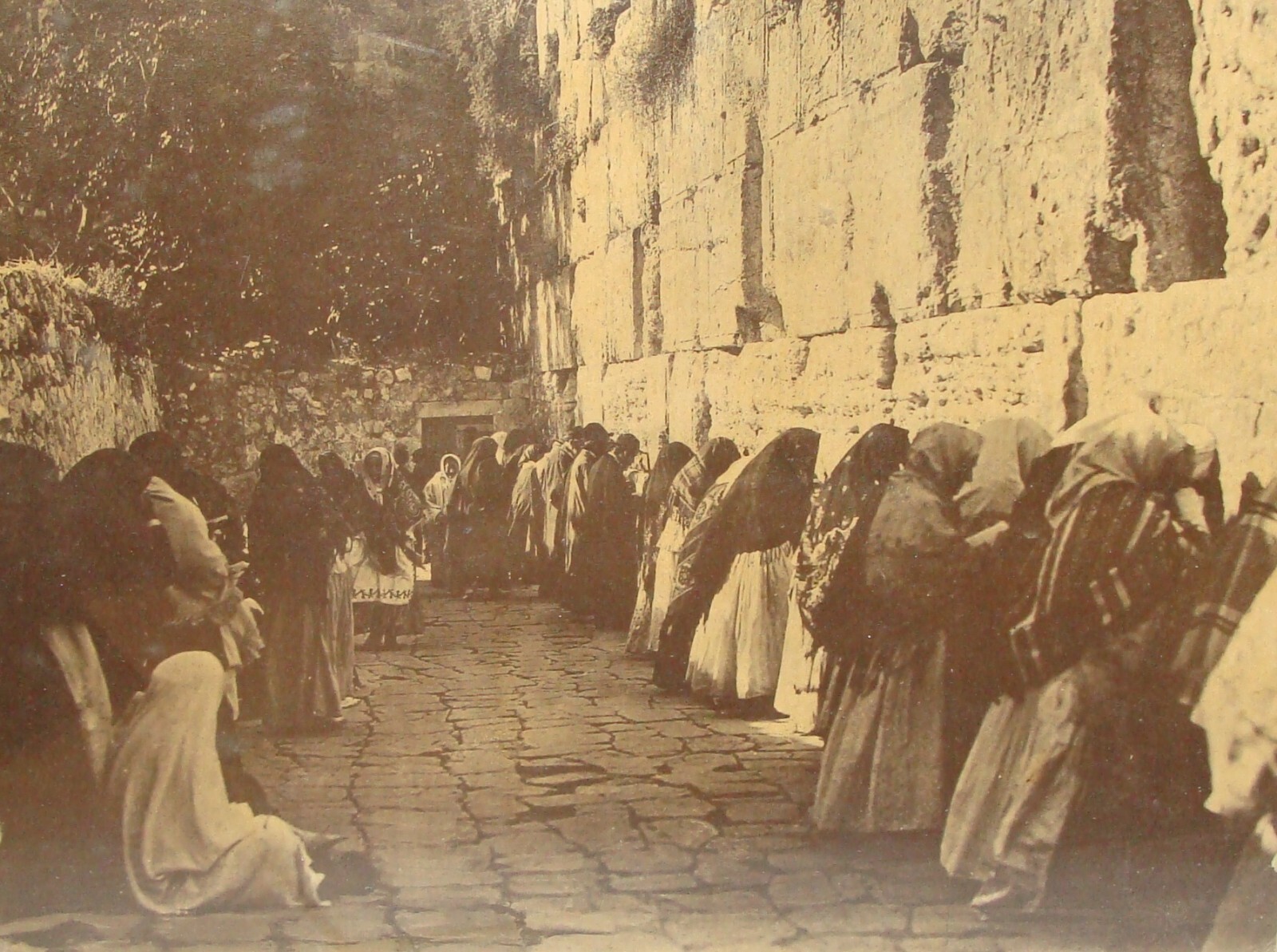 RARE c.1915 JERUSALEM Photo Old City Wailing Western Wall Klagemauer am Freitag RARE c.1915 JERUSALEM Photo Old City Wailing Western Wall Klagemauer am Freitag