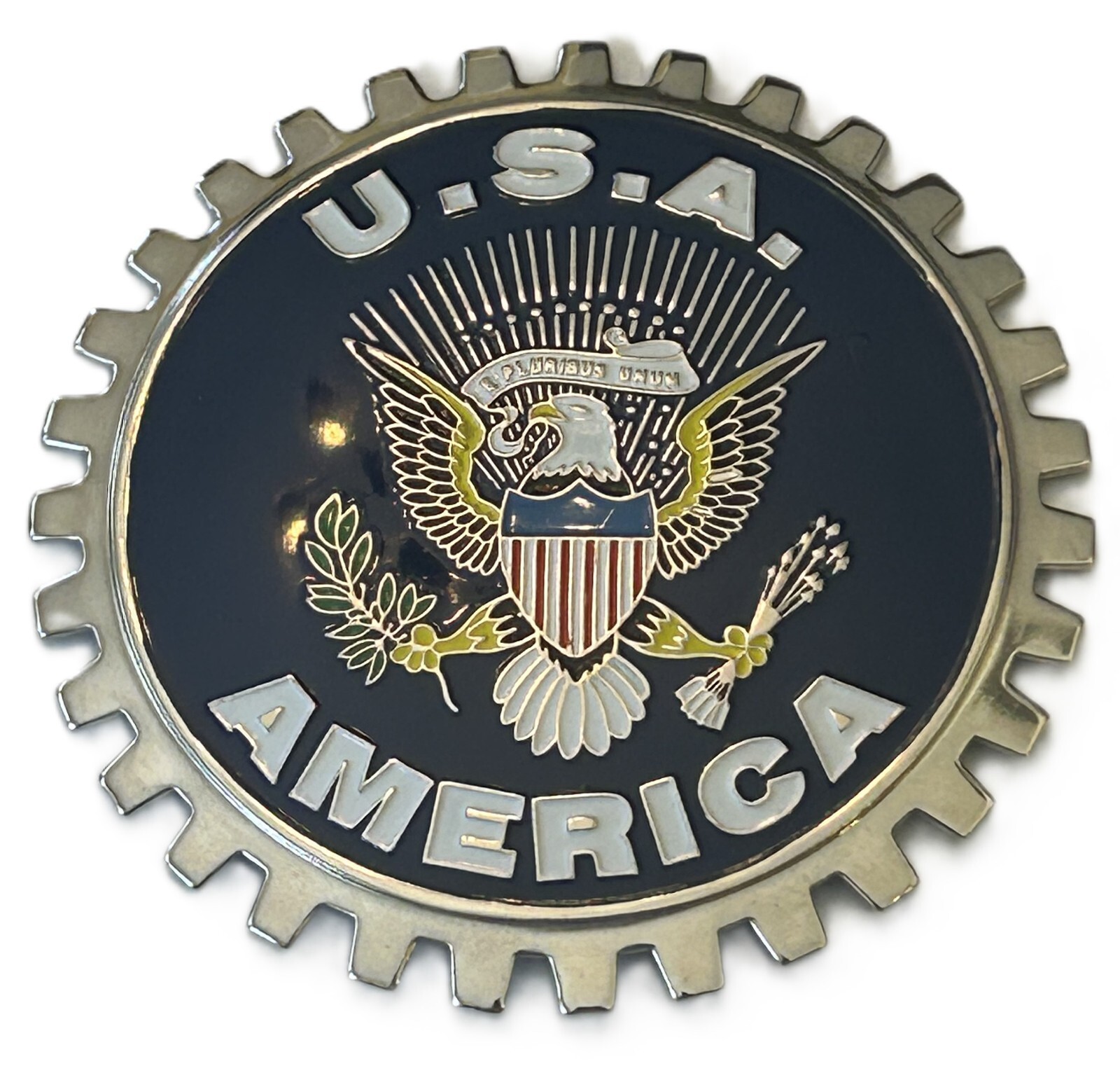 UNITED STATES SEAL (BLUE) CAR GRILLE BADGE - AMERICAN EAGLE BADGE - USA