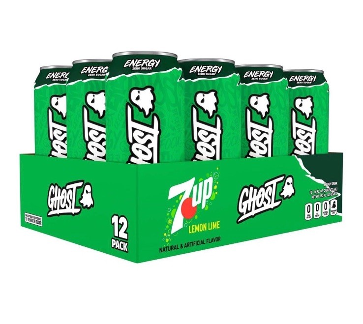 GHOST Energy Drink 7up Lemon Lime 16oz Cans (Pack of 12) **LIMITED EDITION**