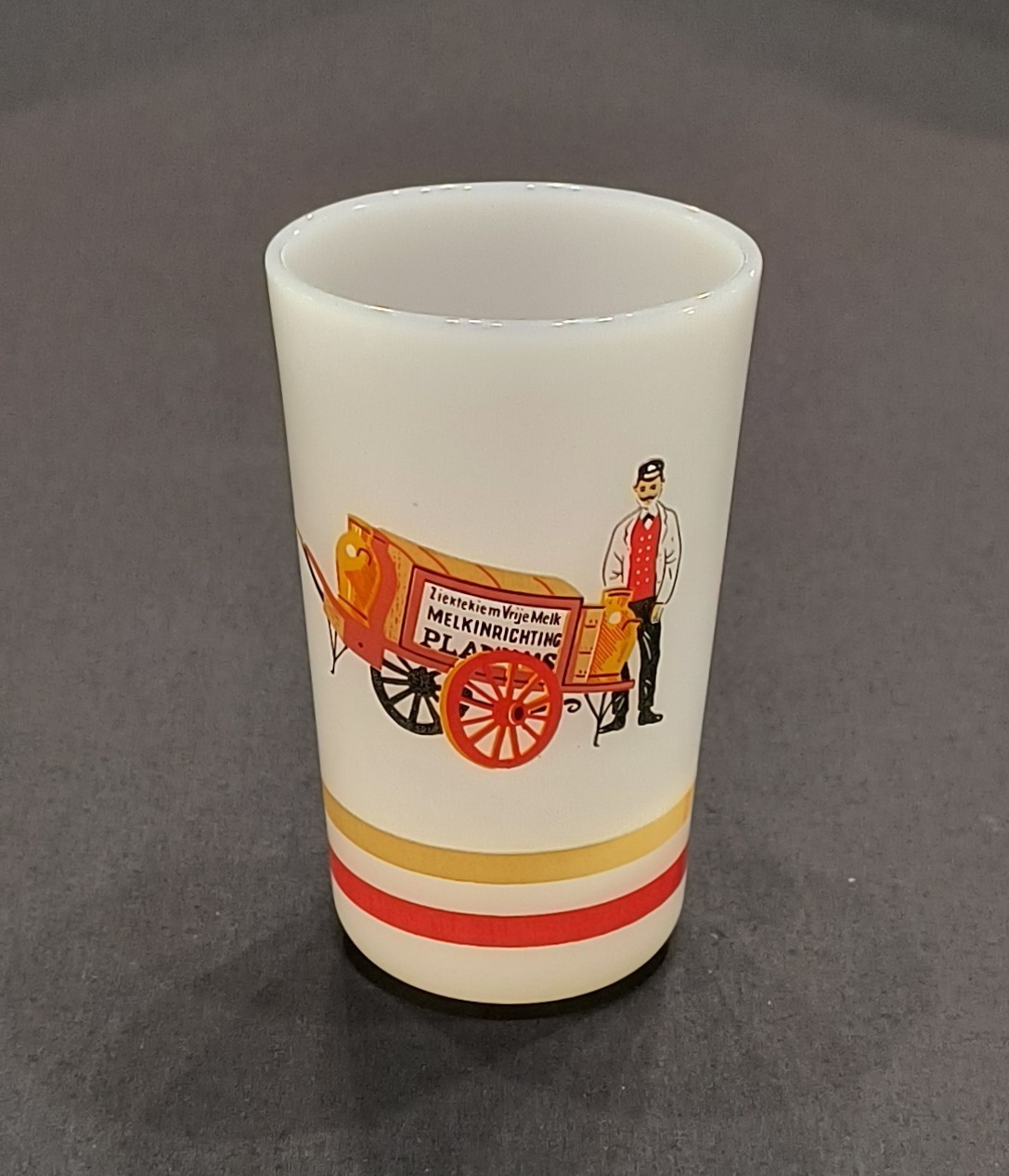 Vintage Dutch VAMI Milk Glass Small Tumbler Vintage Dutch VAMI Milk Glass Small Tumbler