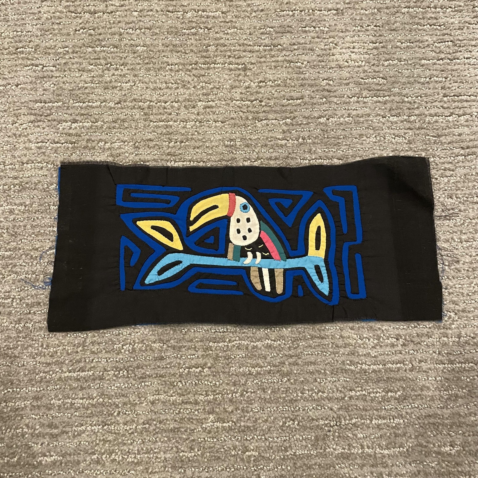 Vintage Guna Mola Toucan Bird Panel Handcrafted Reverse Appliqué Panama Folk Art Vintage Guna Mola Toucan Bird Panel Handcrafted Reverse Appliqué Panama Folk Art