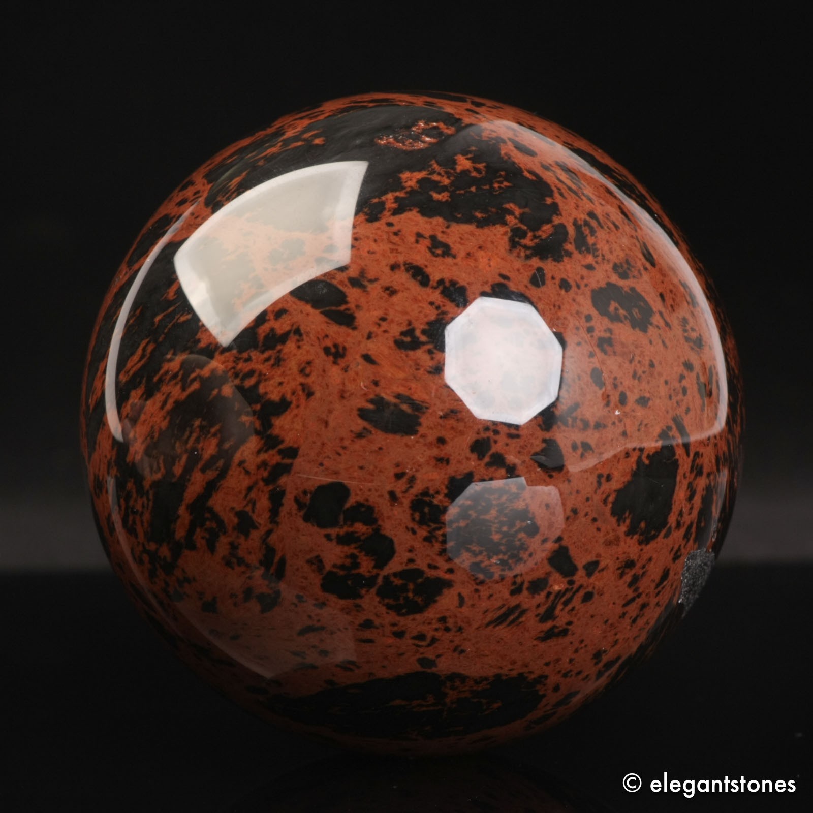 383g67mm Mahogany Brown Obsidian Crystal Sphere Natural Large Ball Healing Stone